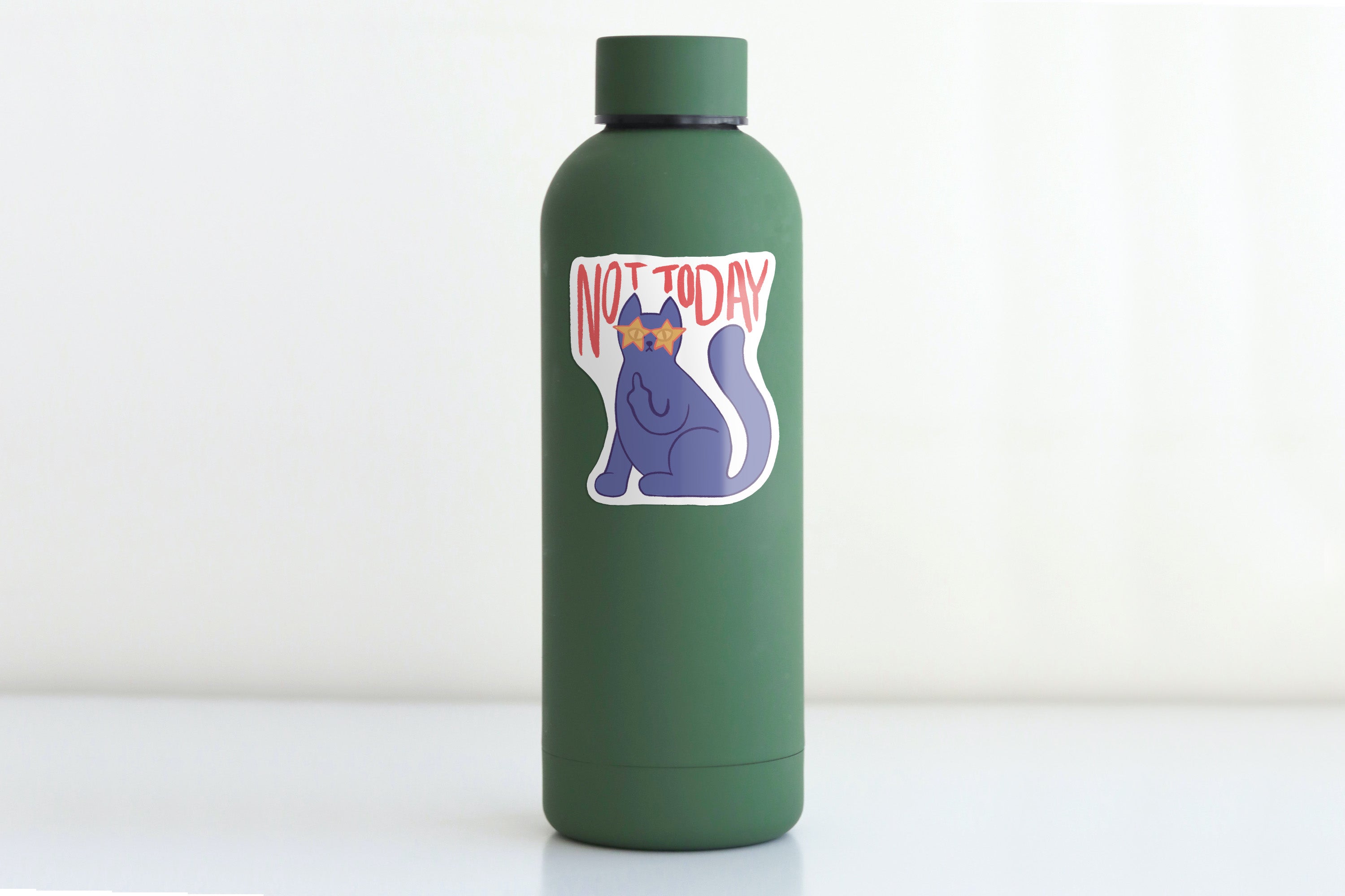 Not Today Cat Sticker