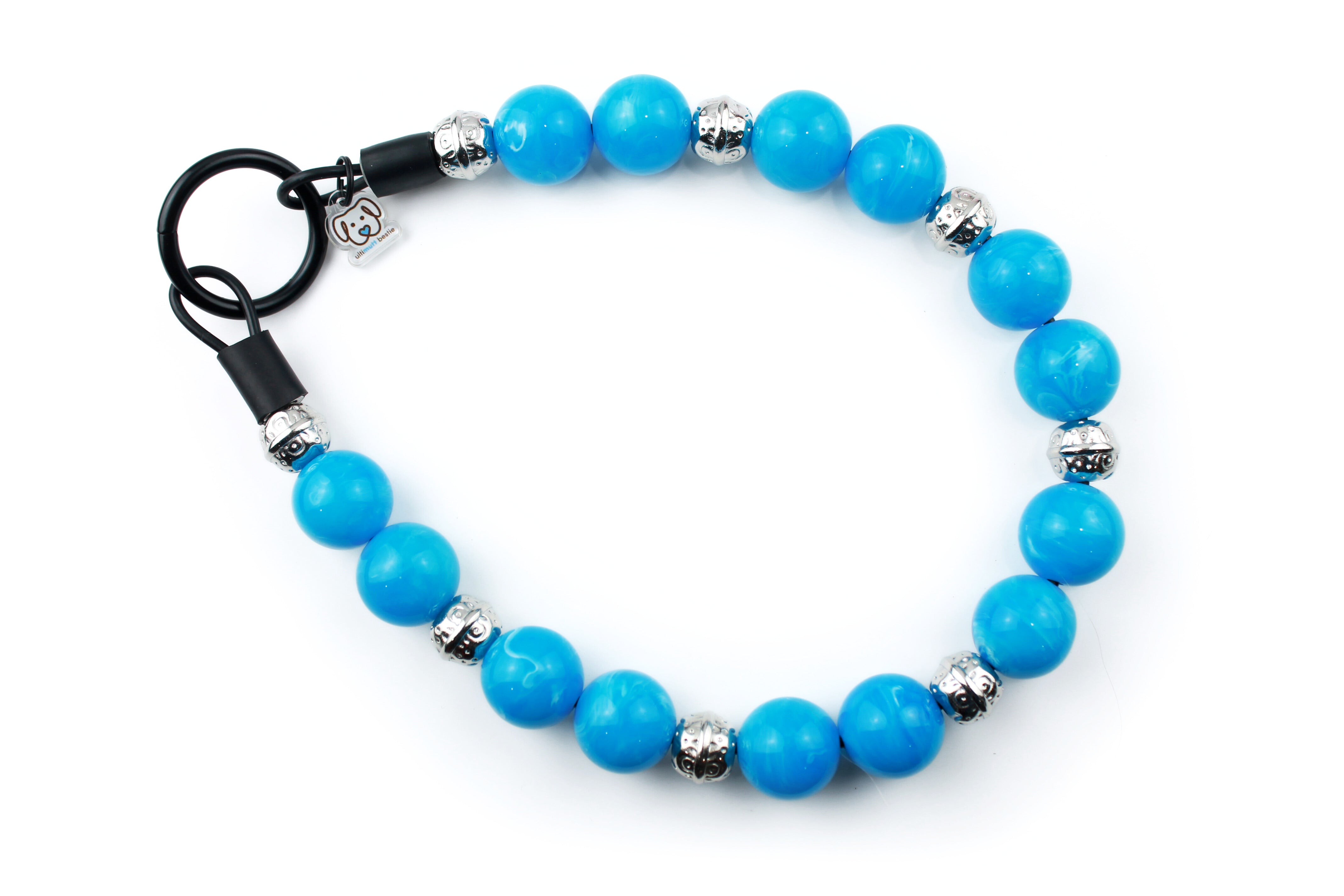 Ocean Blue Beaded Dog Collar