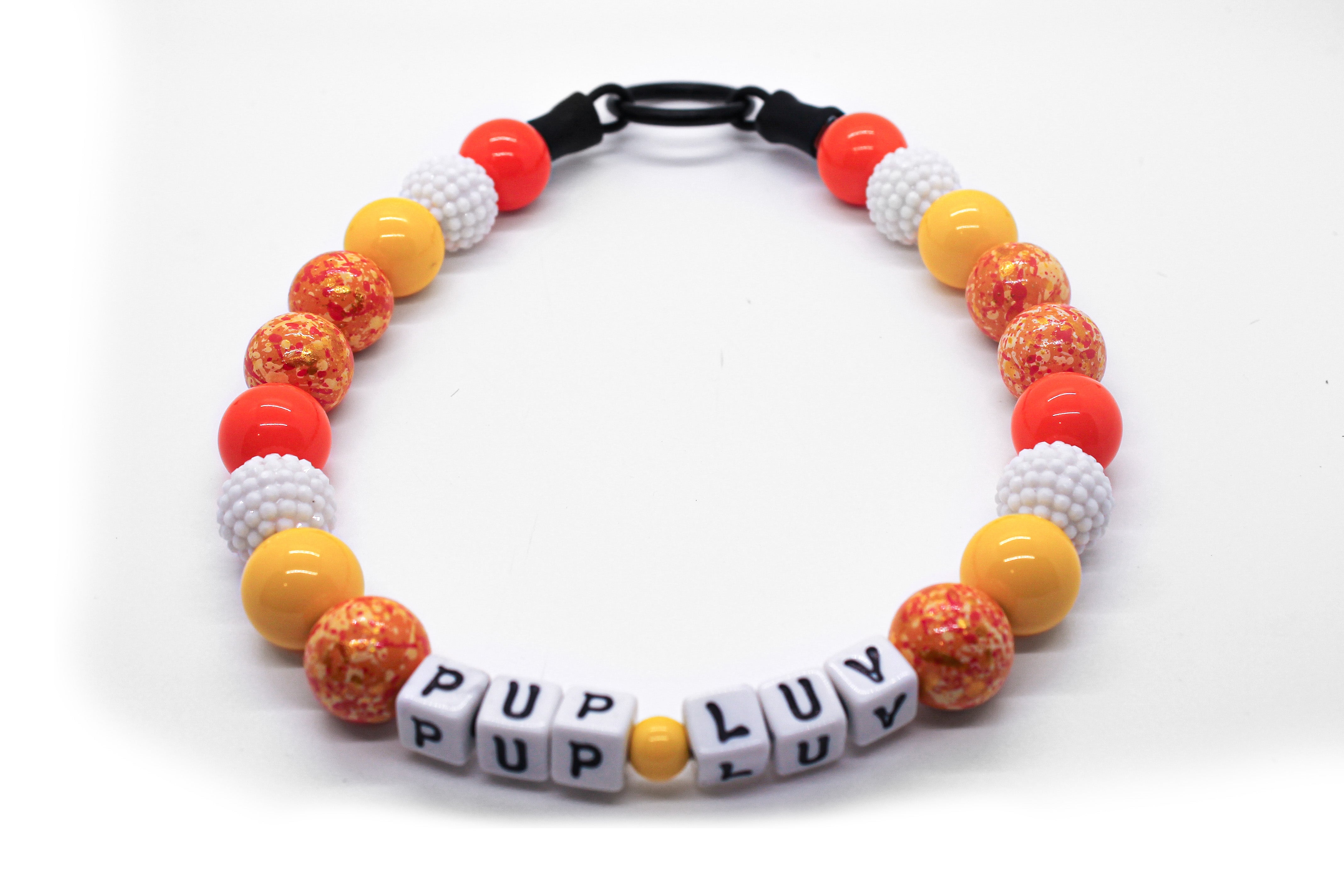 Orange Creamsicle Large Bead Dog Collar