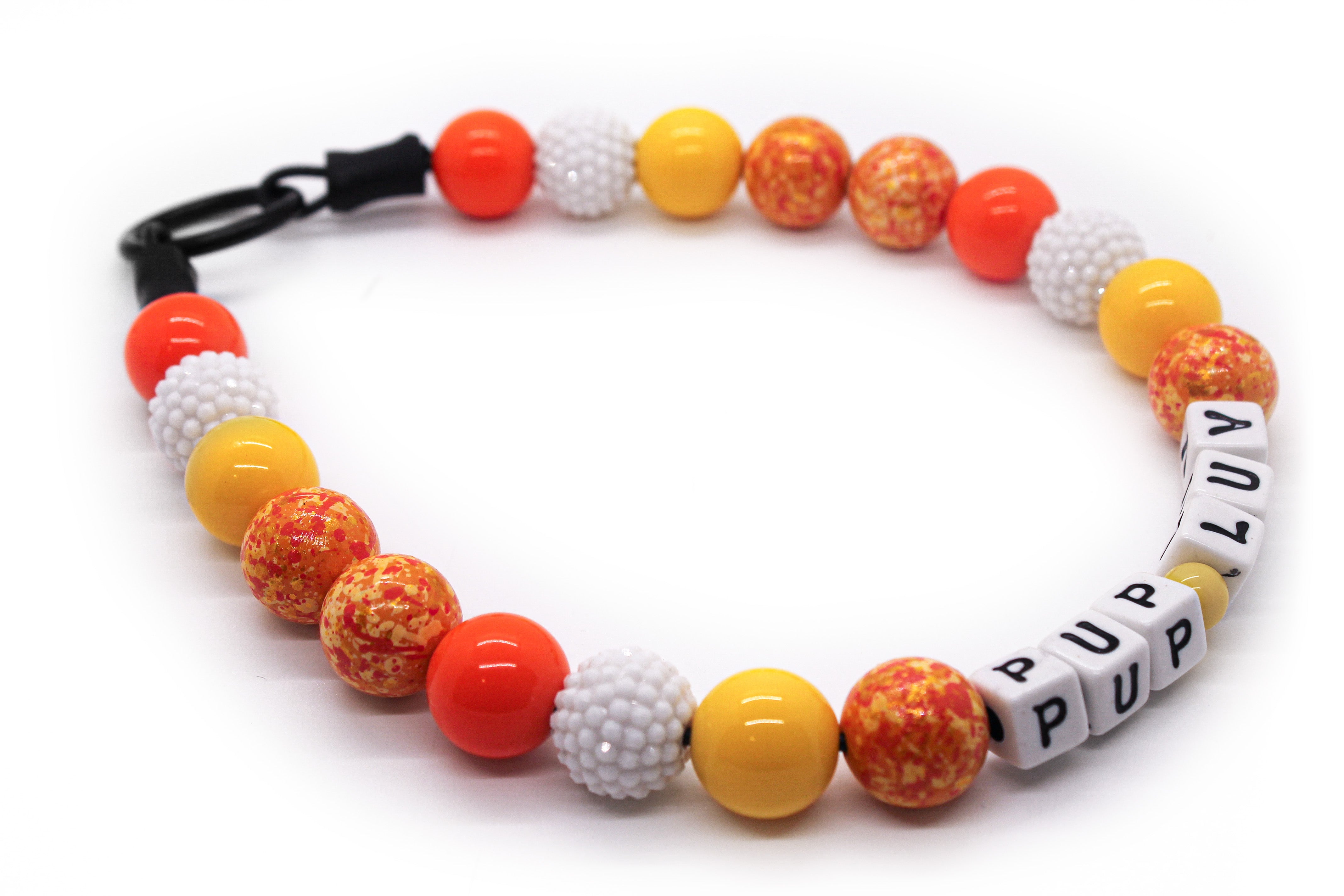 Orange Creamsicle Large Bead Dog Collar