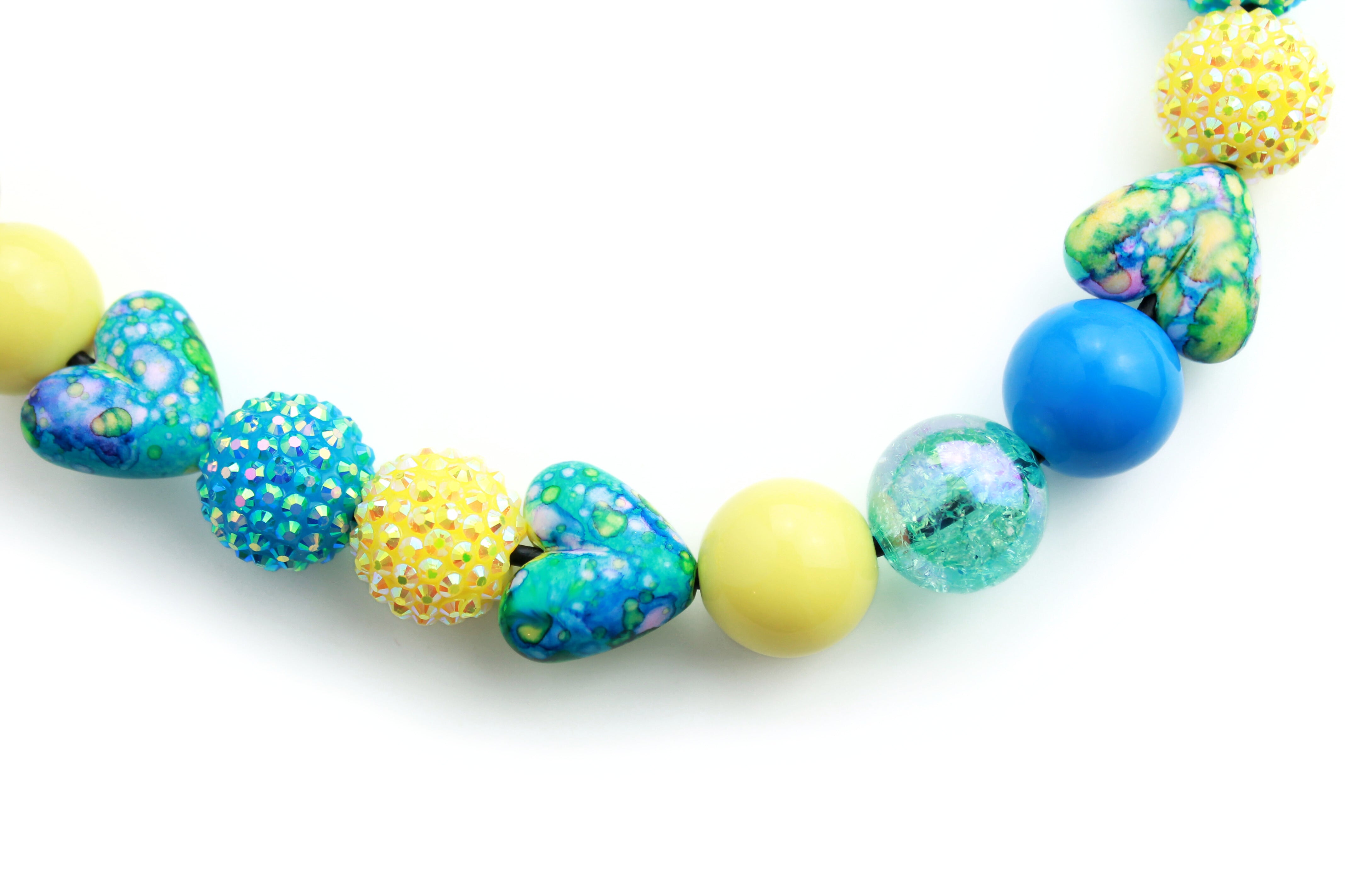 Painted Love Bead Dog Collar
