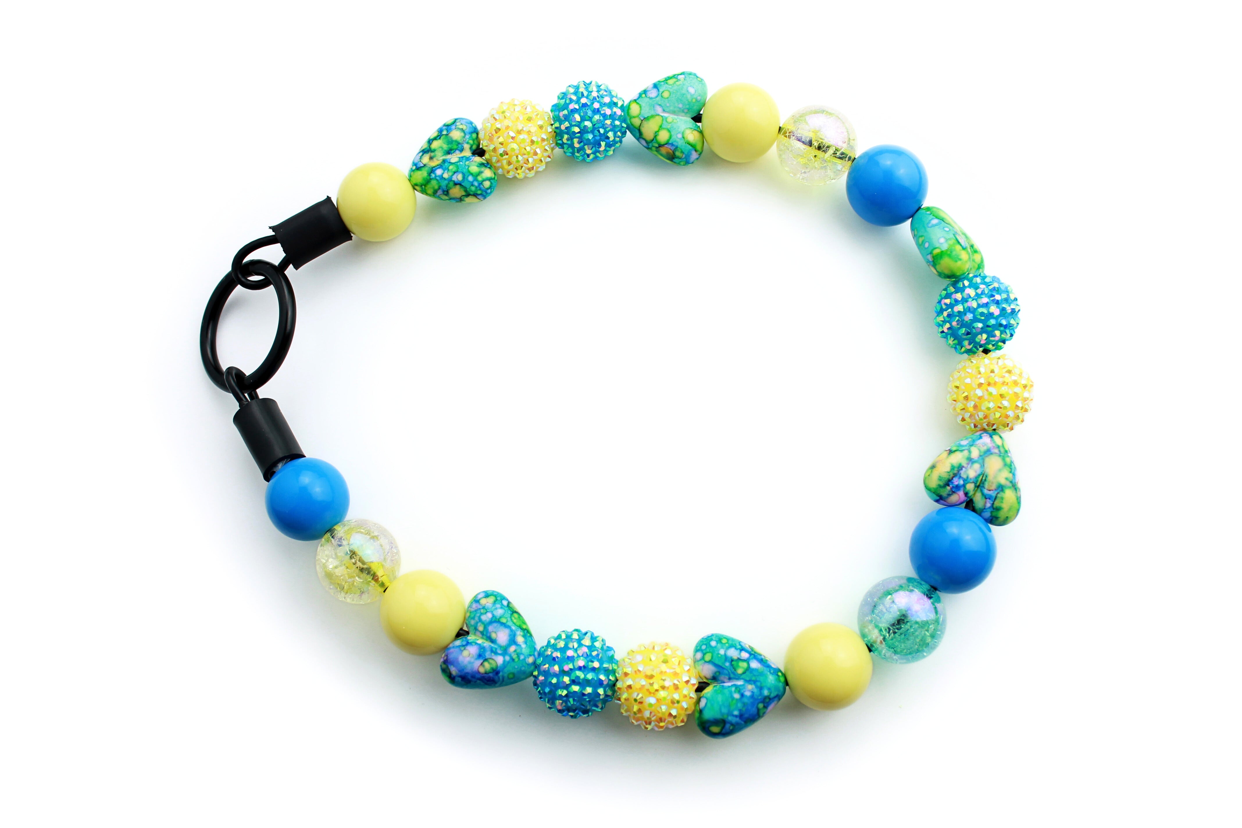 Painted Love Bead Dog Collar