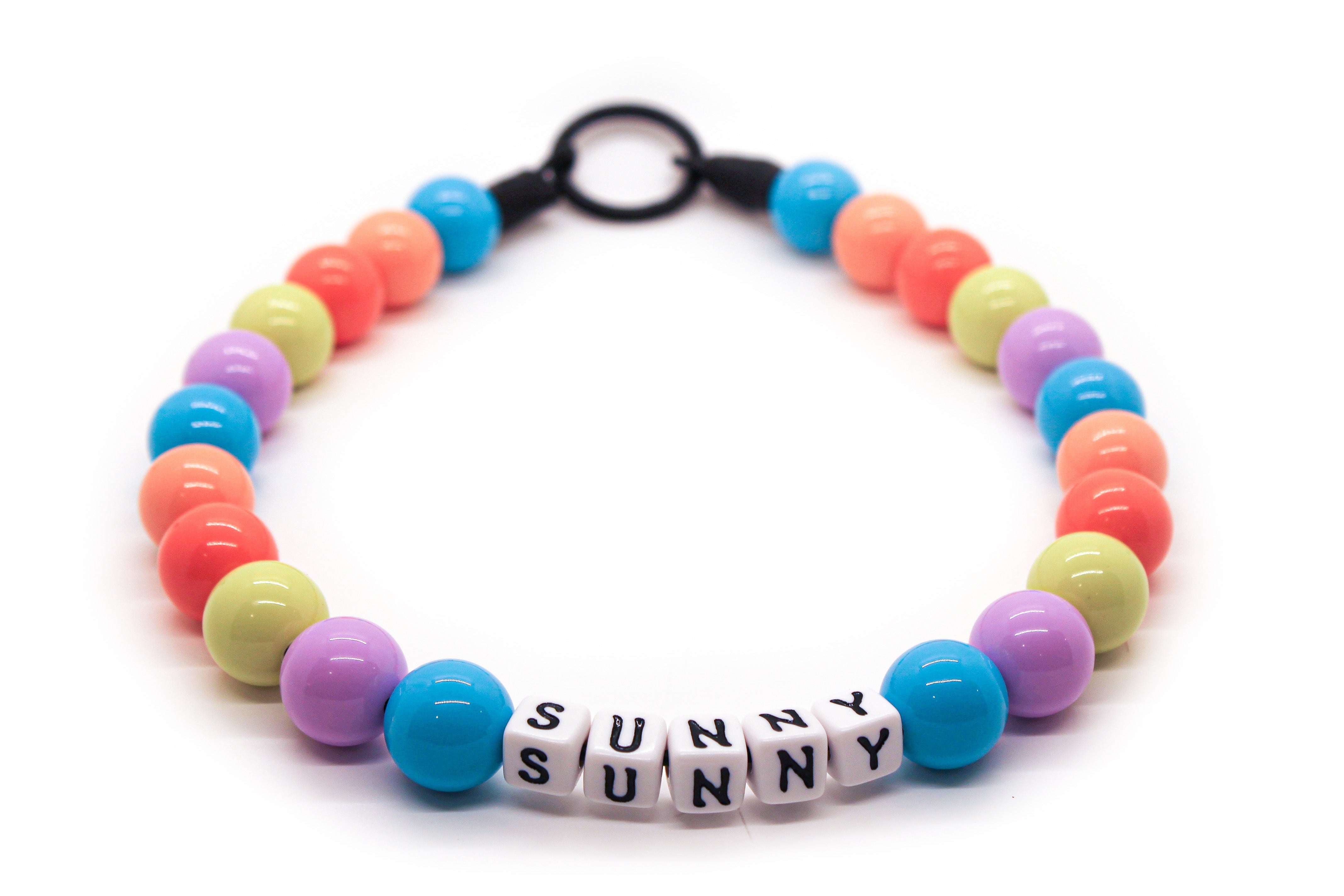 Pastel Ombre Large Bead Dog Collar