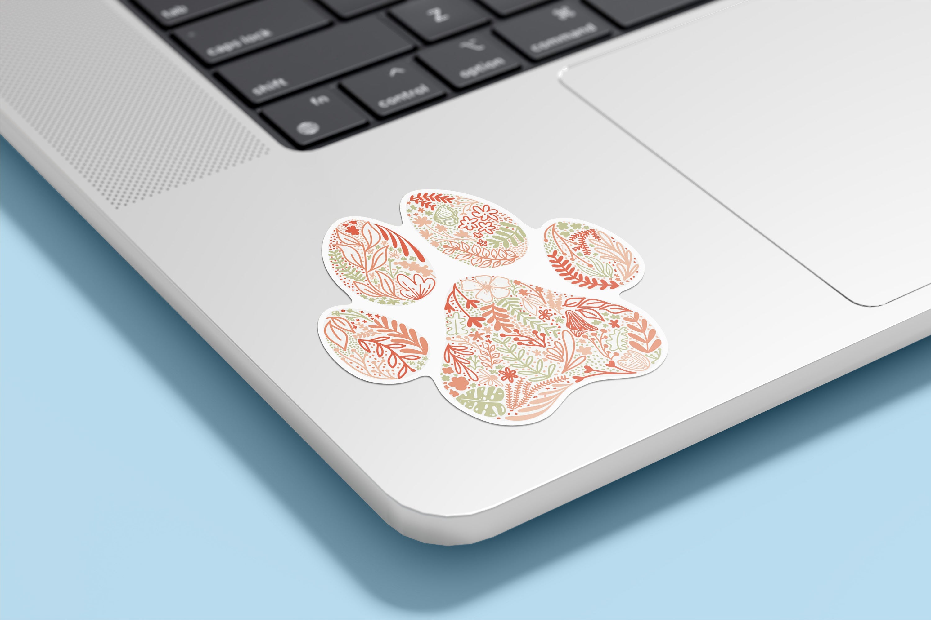 Floral Paw Print Sticker