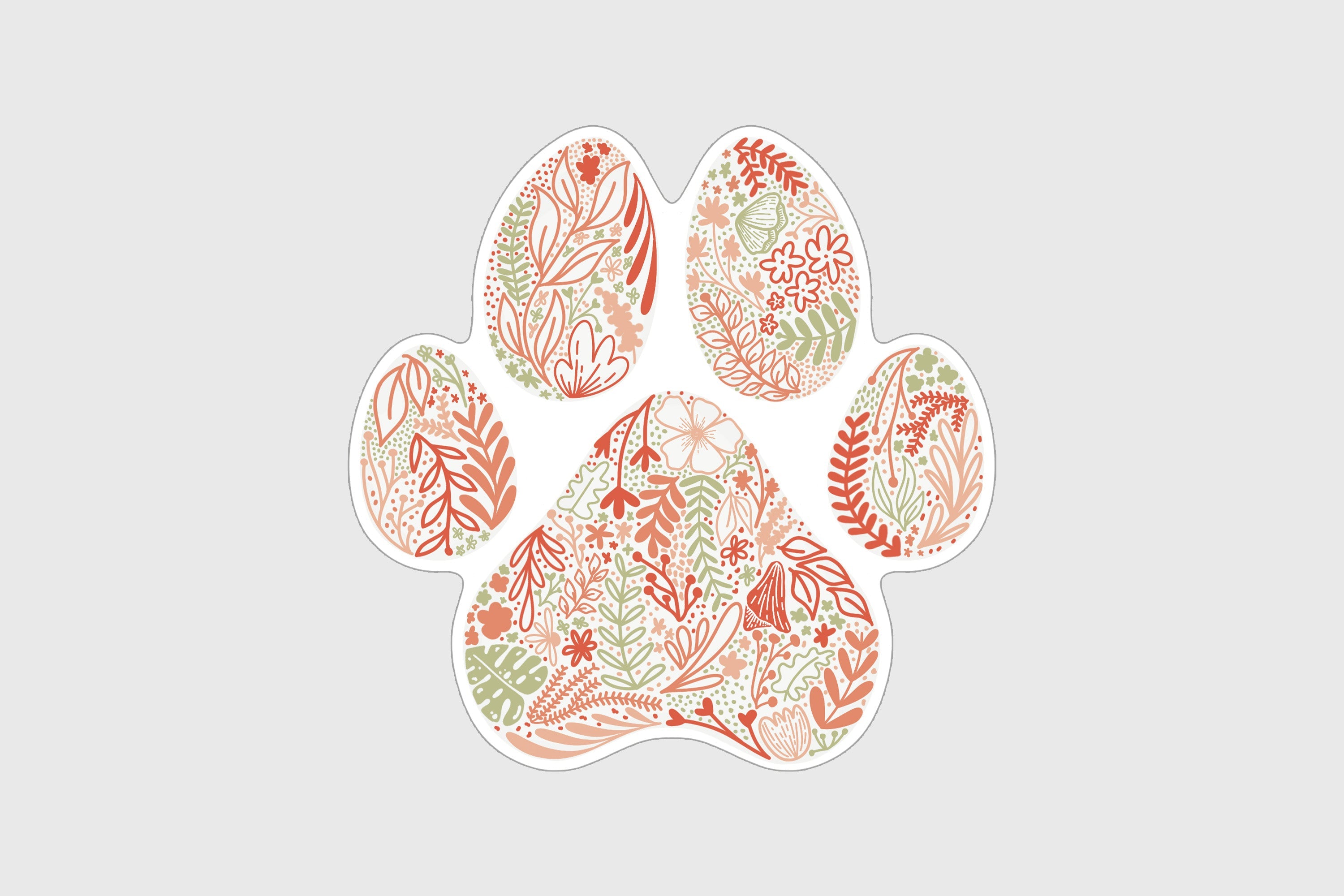 Floral Paw Print Sticker