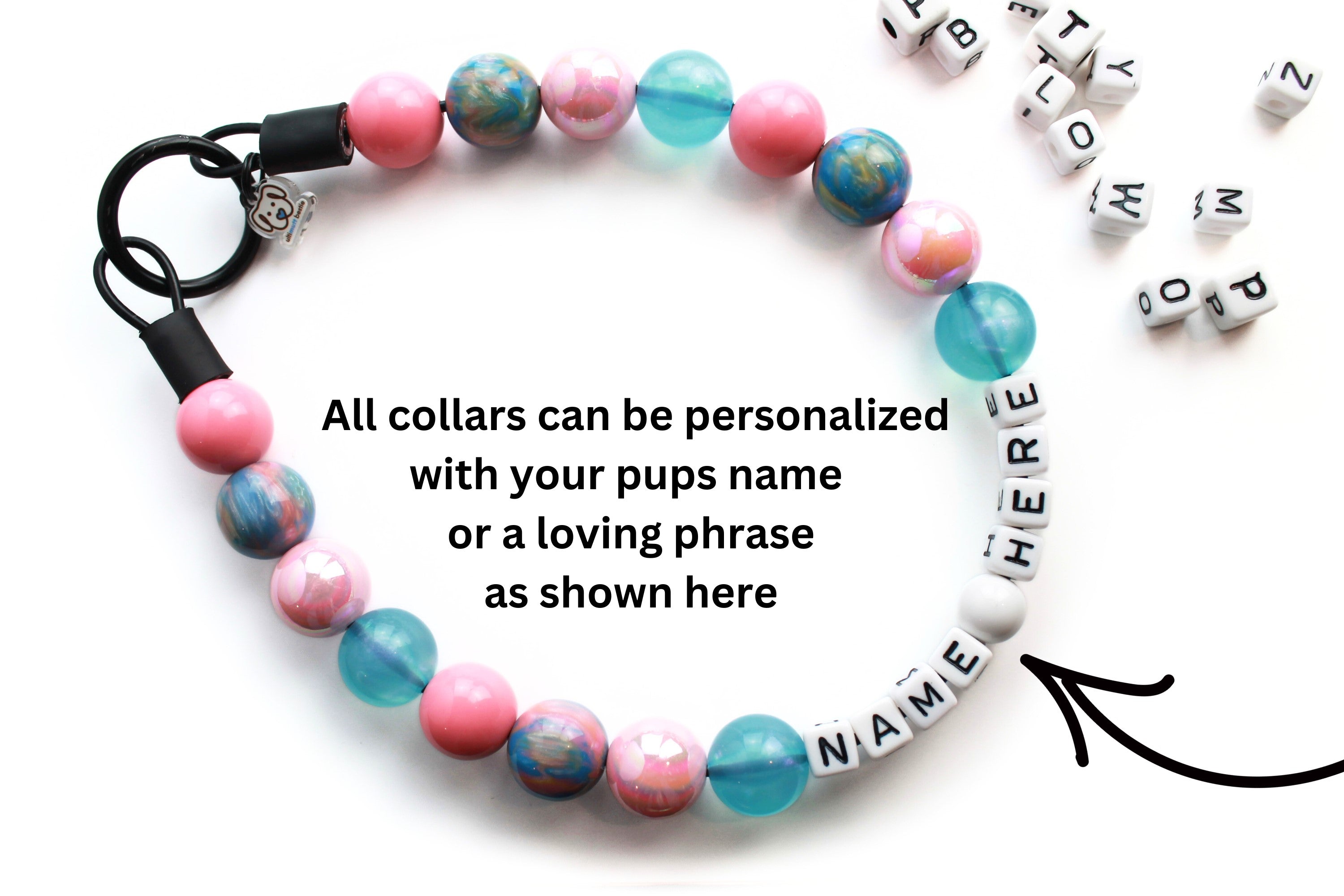 Groovy Love Bead Dog Collar