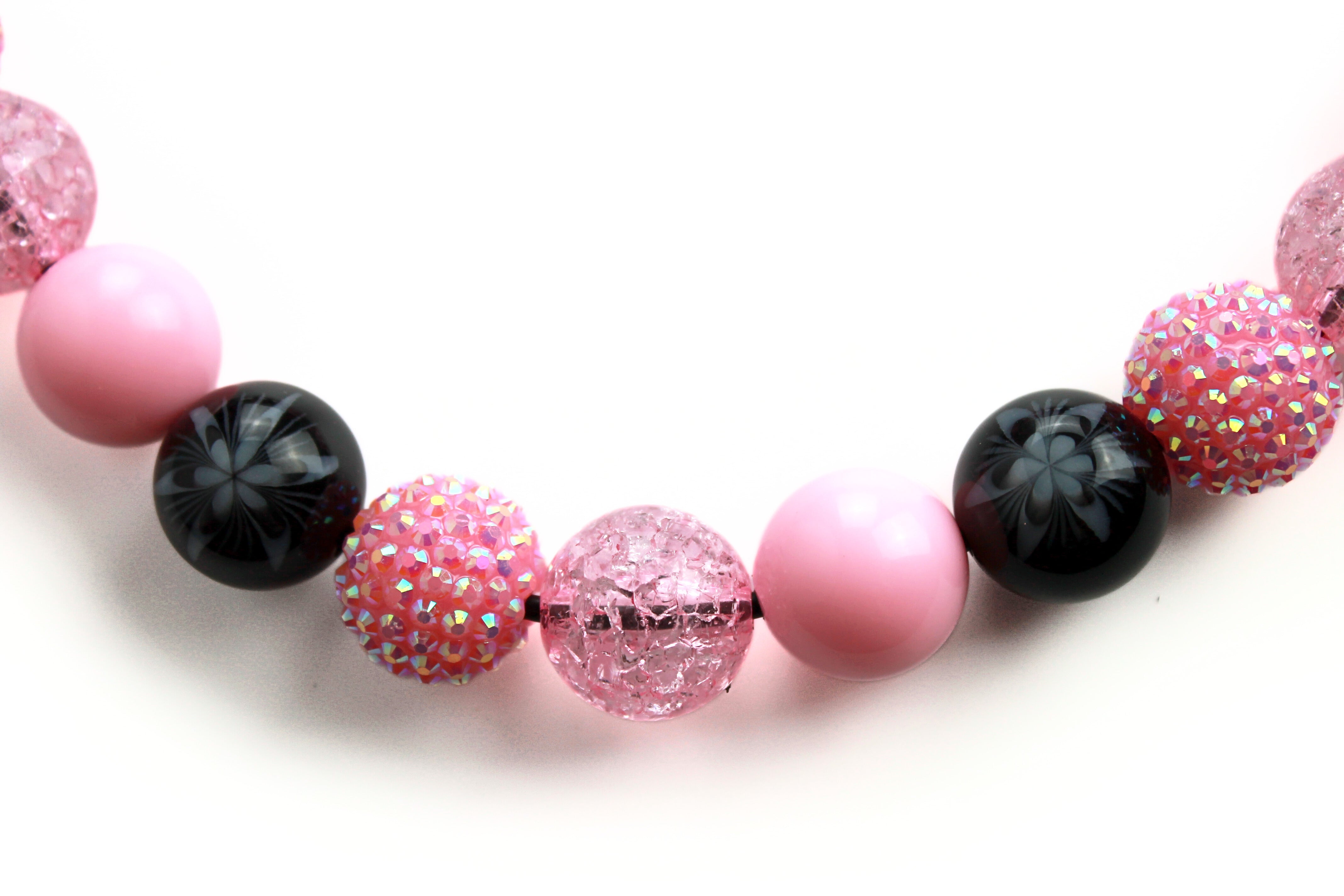 Pink Peony Bead Dog Collar