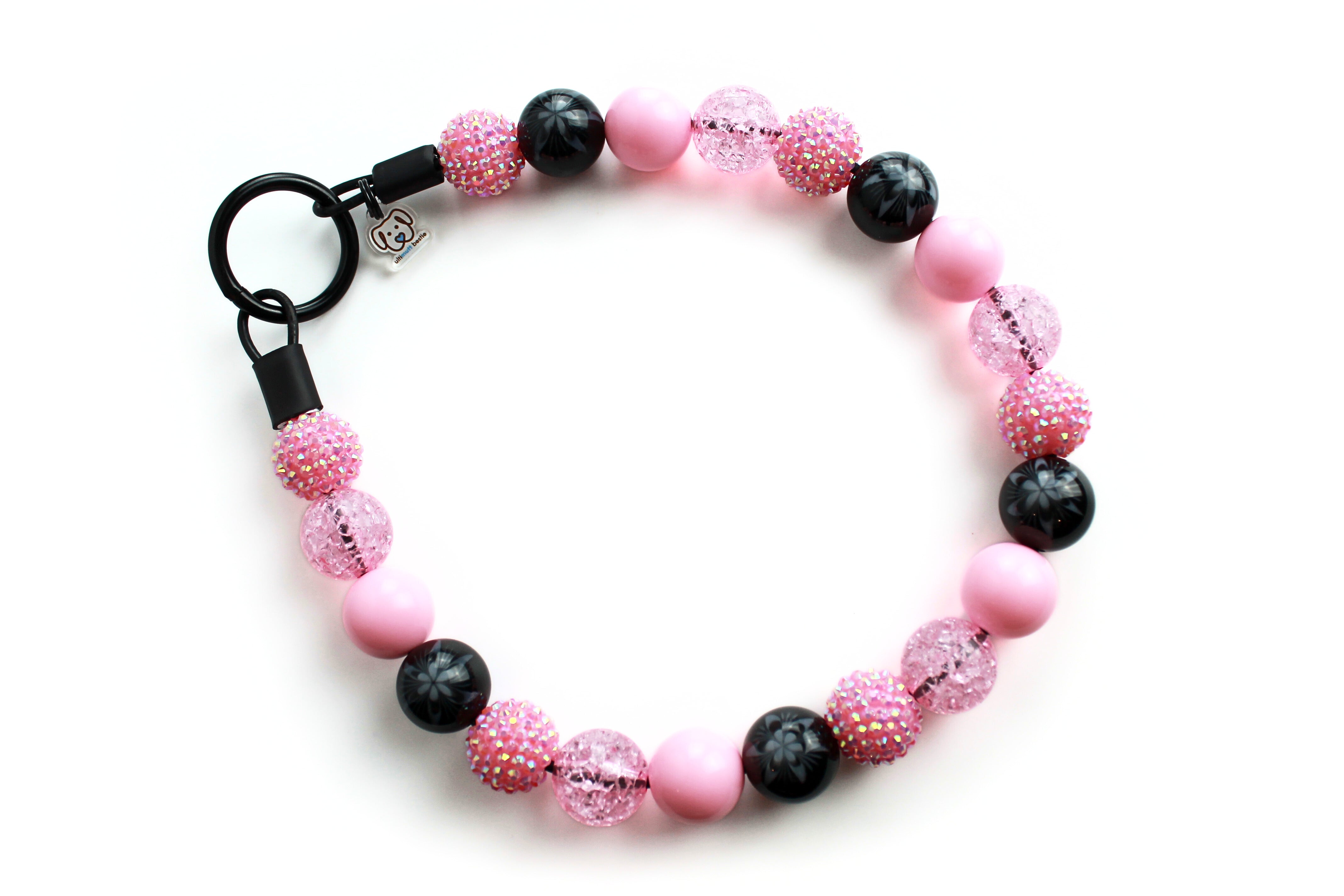 Pink Peony Bead Dog Collar