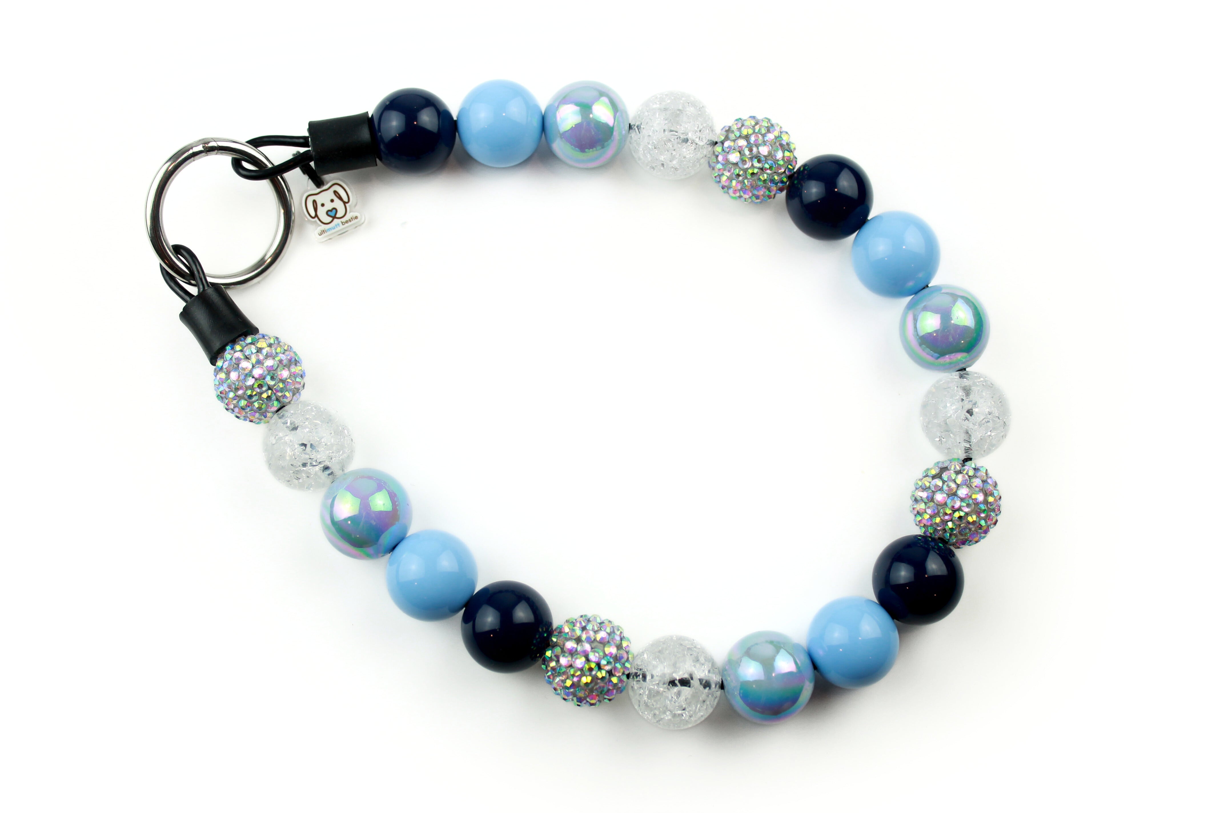 Blue Winter Bead Dog Collar