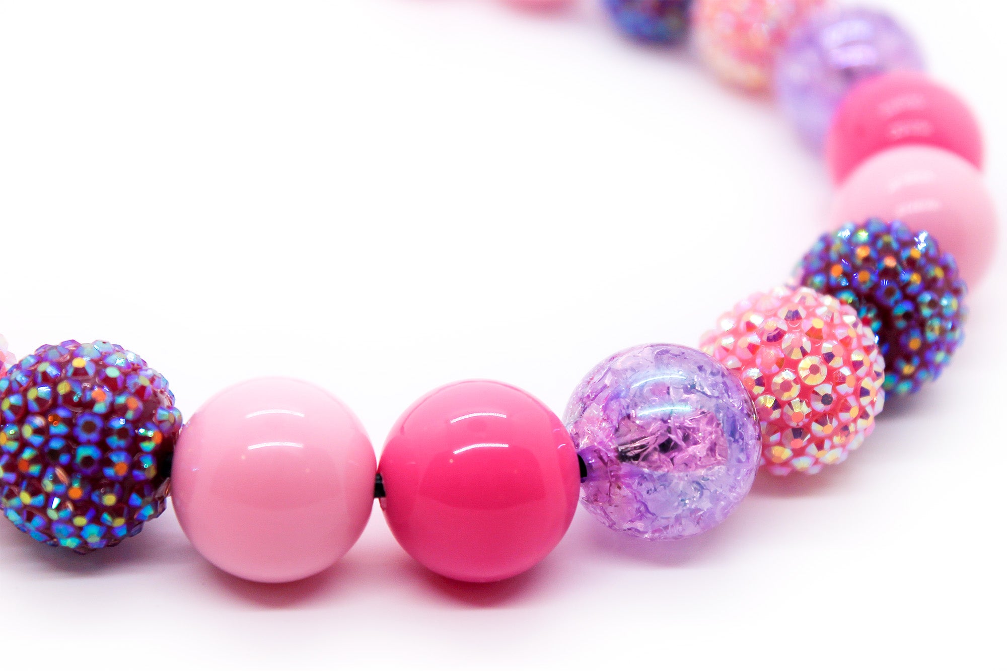 close up photo for sugar plum glitter bead collar