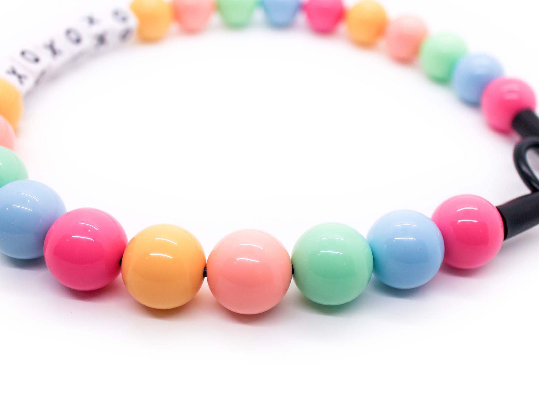 Pastel SweeTart Large Bead Dog Collar