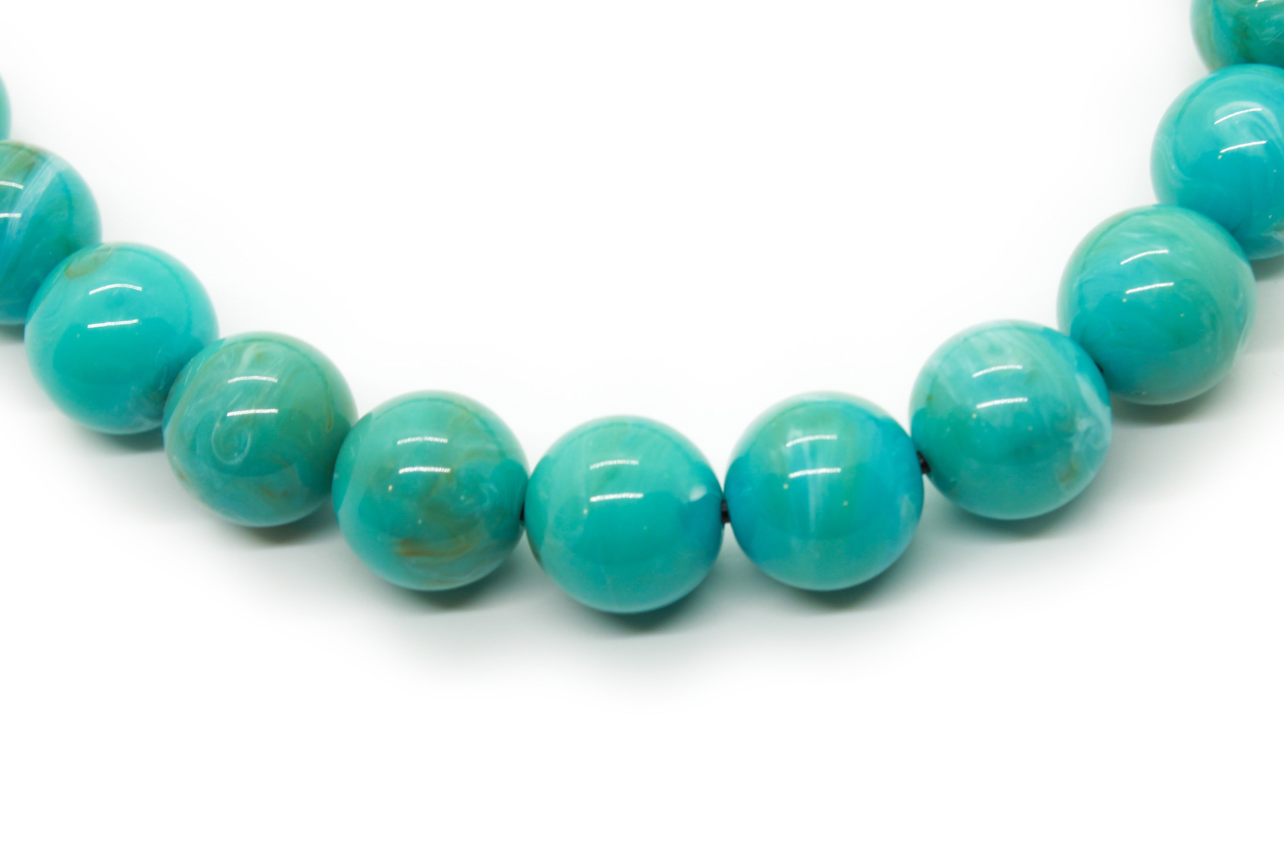 Blue Dragon Bead Dog Collar