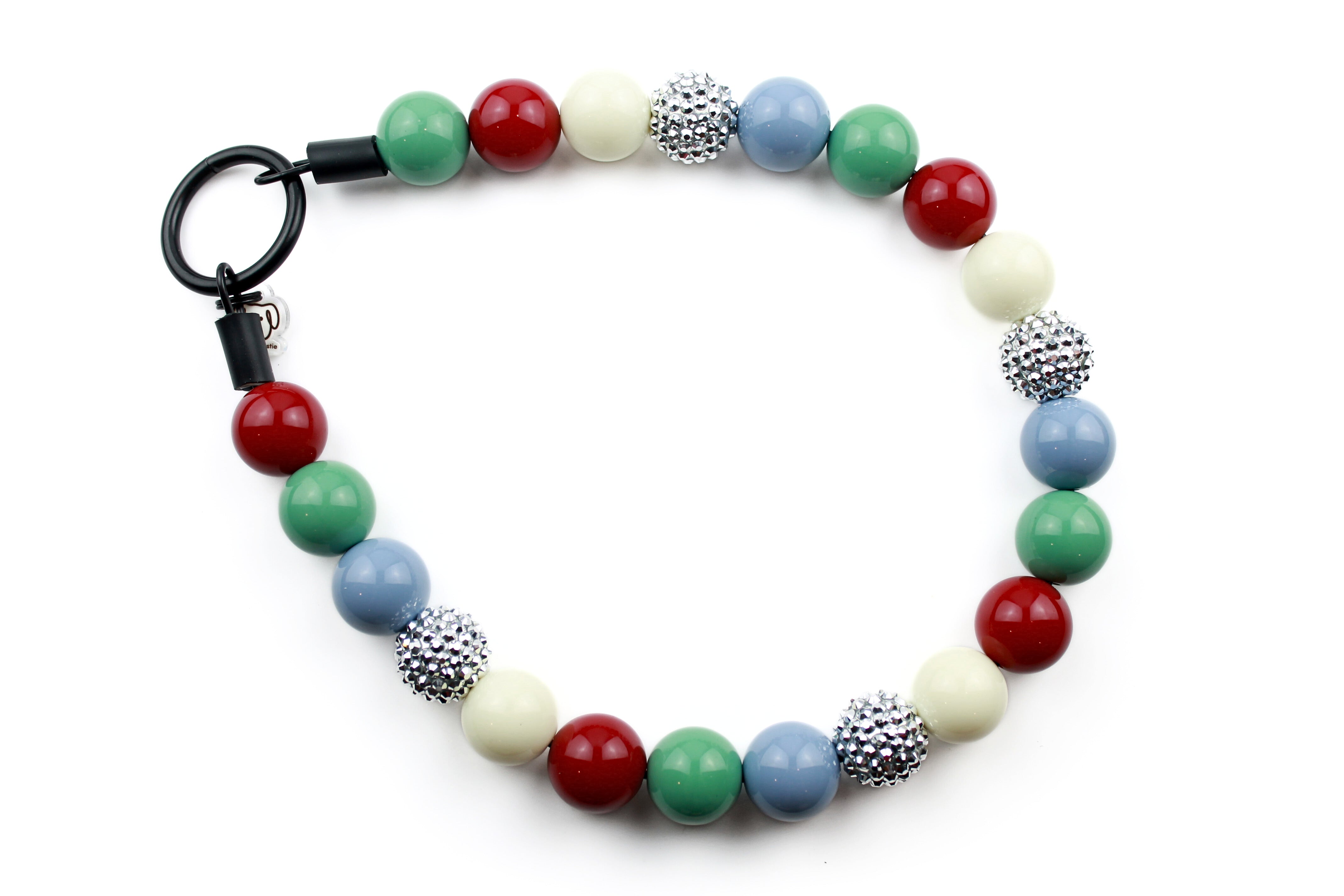 Vintage Christmas Bead Dog Collar