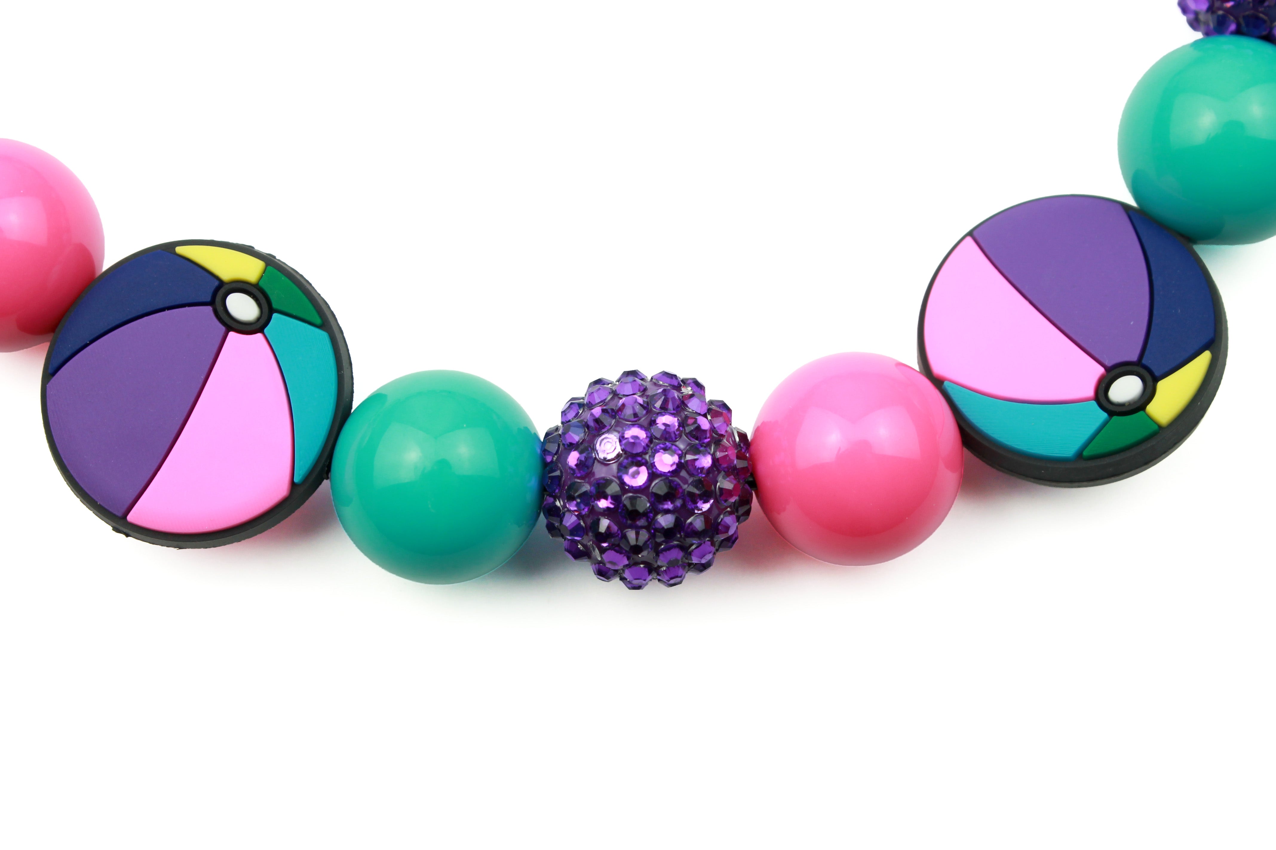 Beachball Blitz Bead Dog Collar