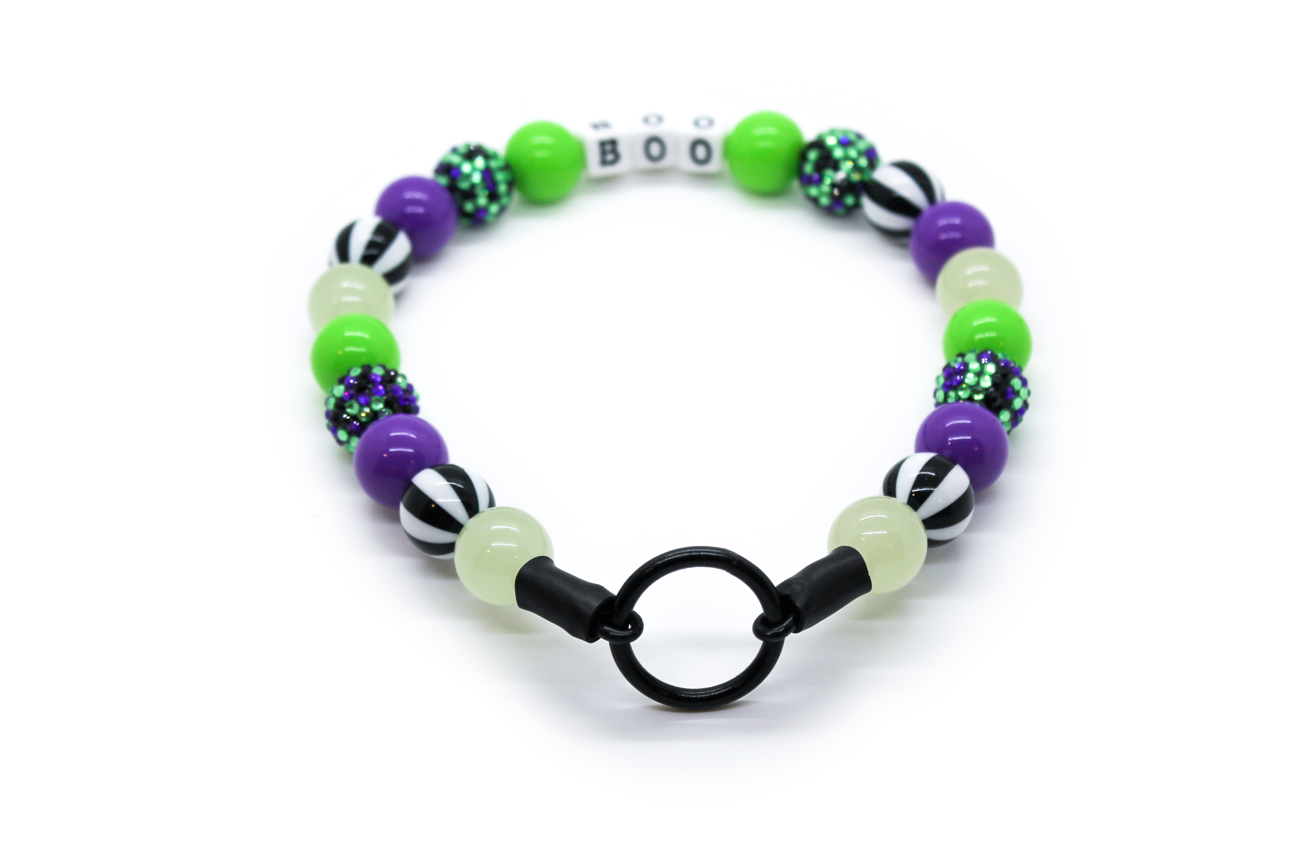 Beetle Juice Glow Large Bead Dog Collar