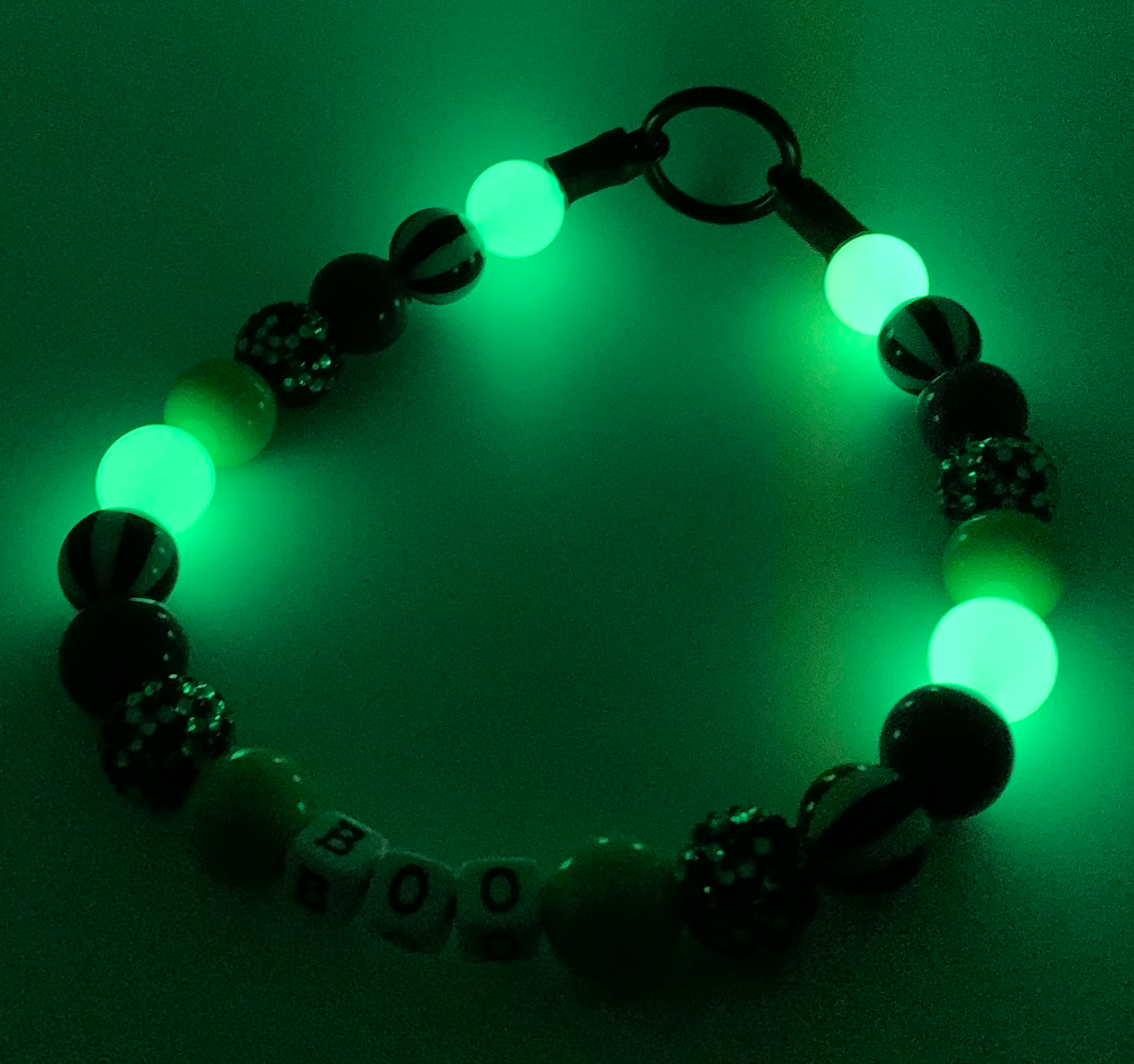 Beetle Juice Glow Large Bead Dog Collar