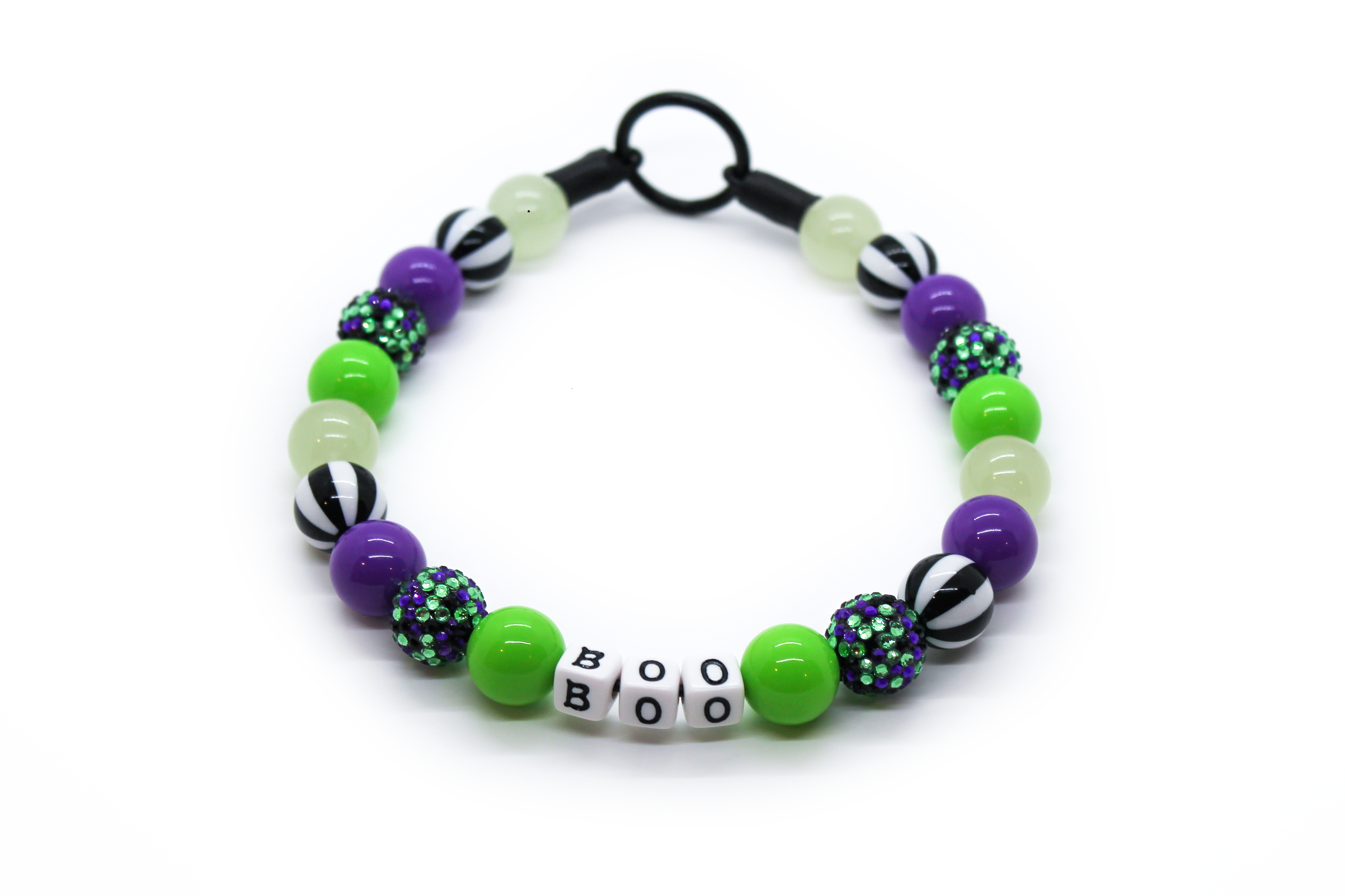 Beetle Juice Glow Large Bead Dog Collar