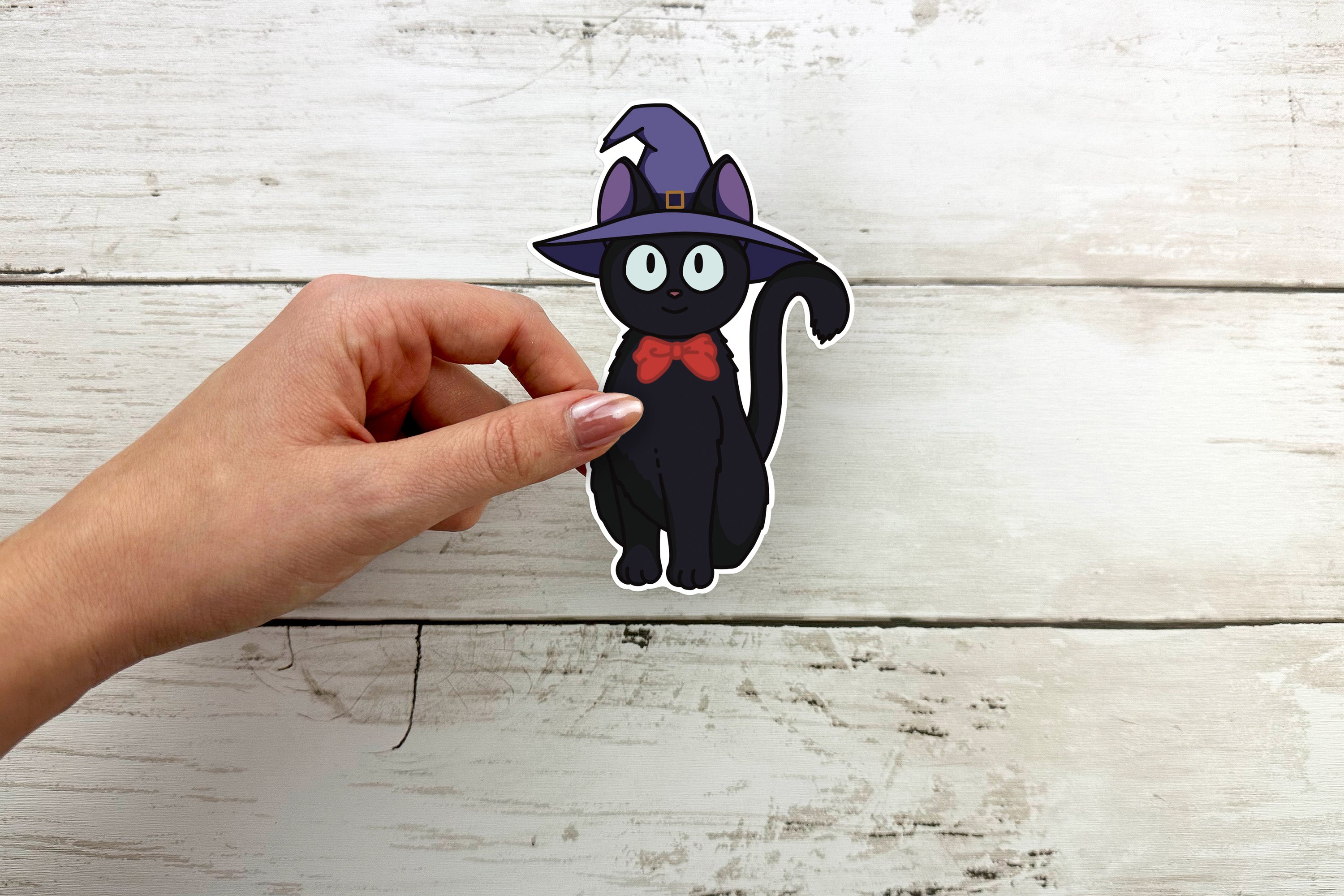 Black Cat Witch Sticker