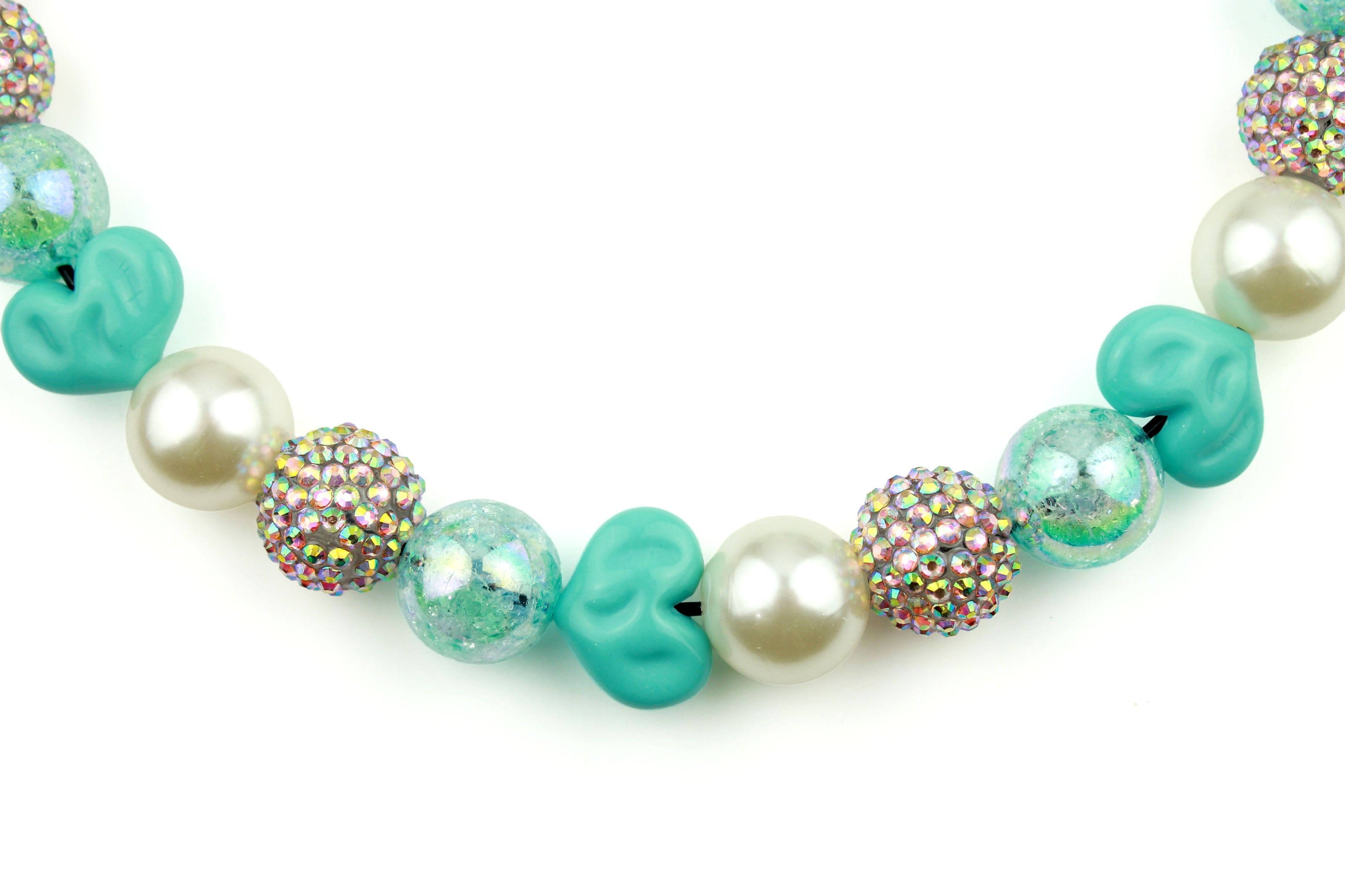 Blue Valentine Bead Dog Collar