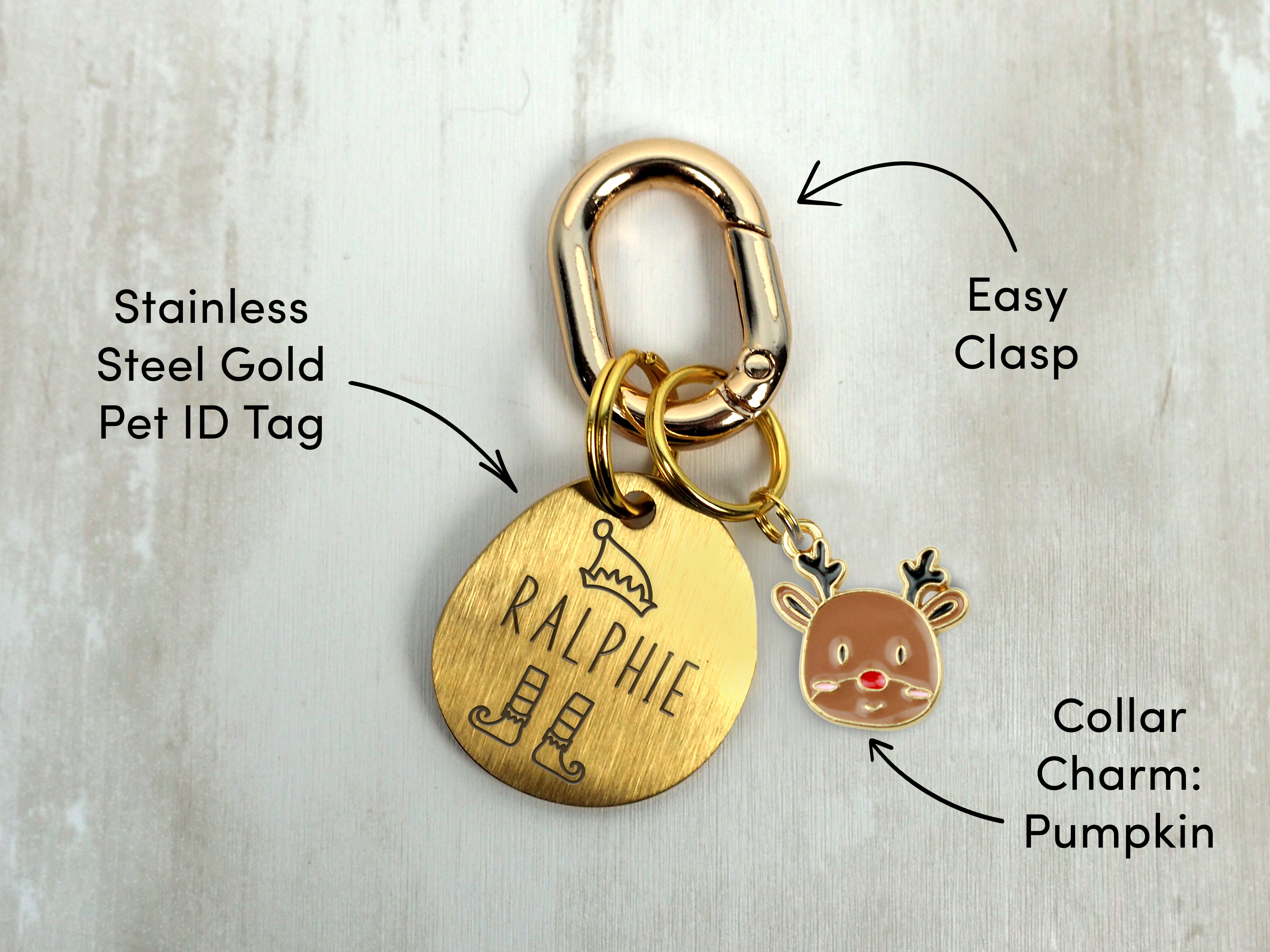 Winter Gold Brushed Stainless Steel ID Tag