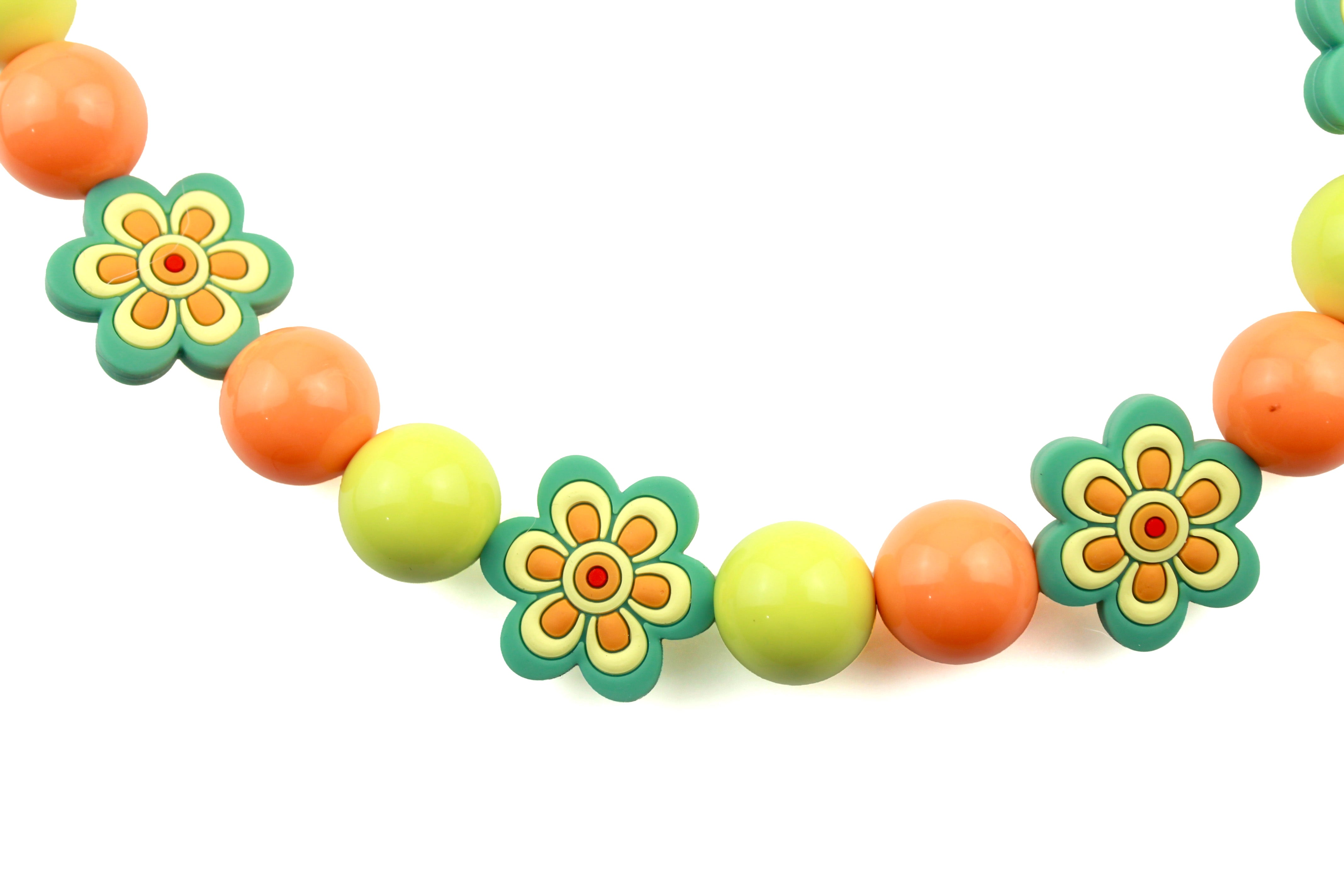 Flower Power Bead Dog Collar