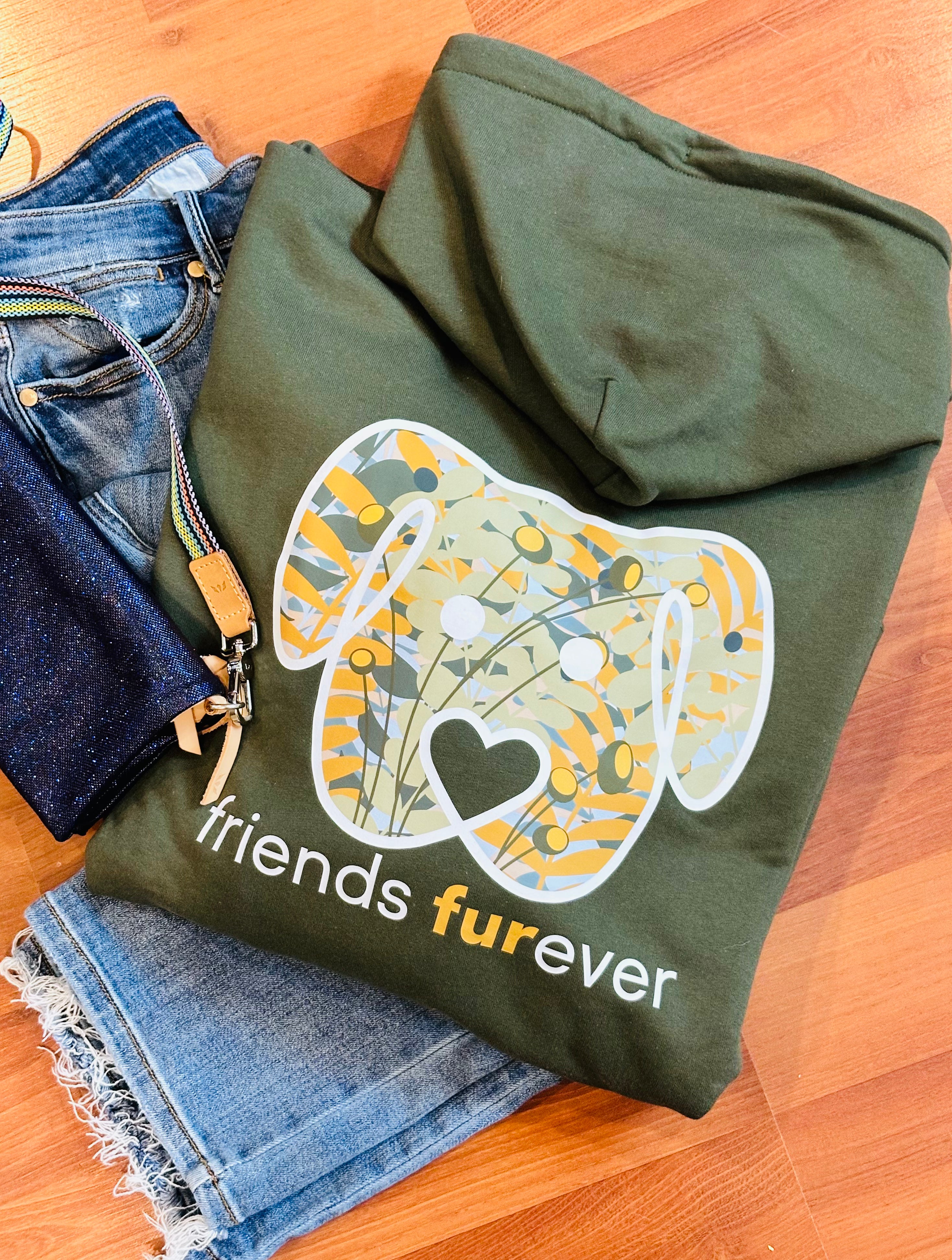 Yellow and Green Floral Hoodie