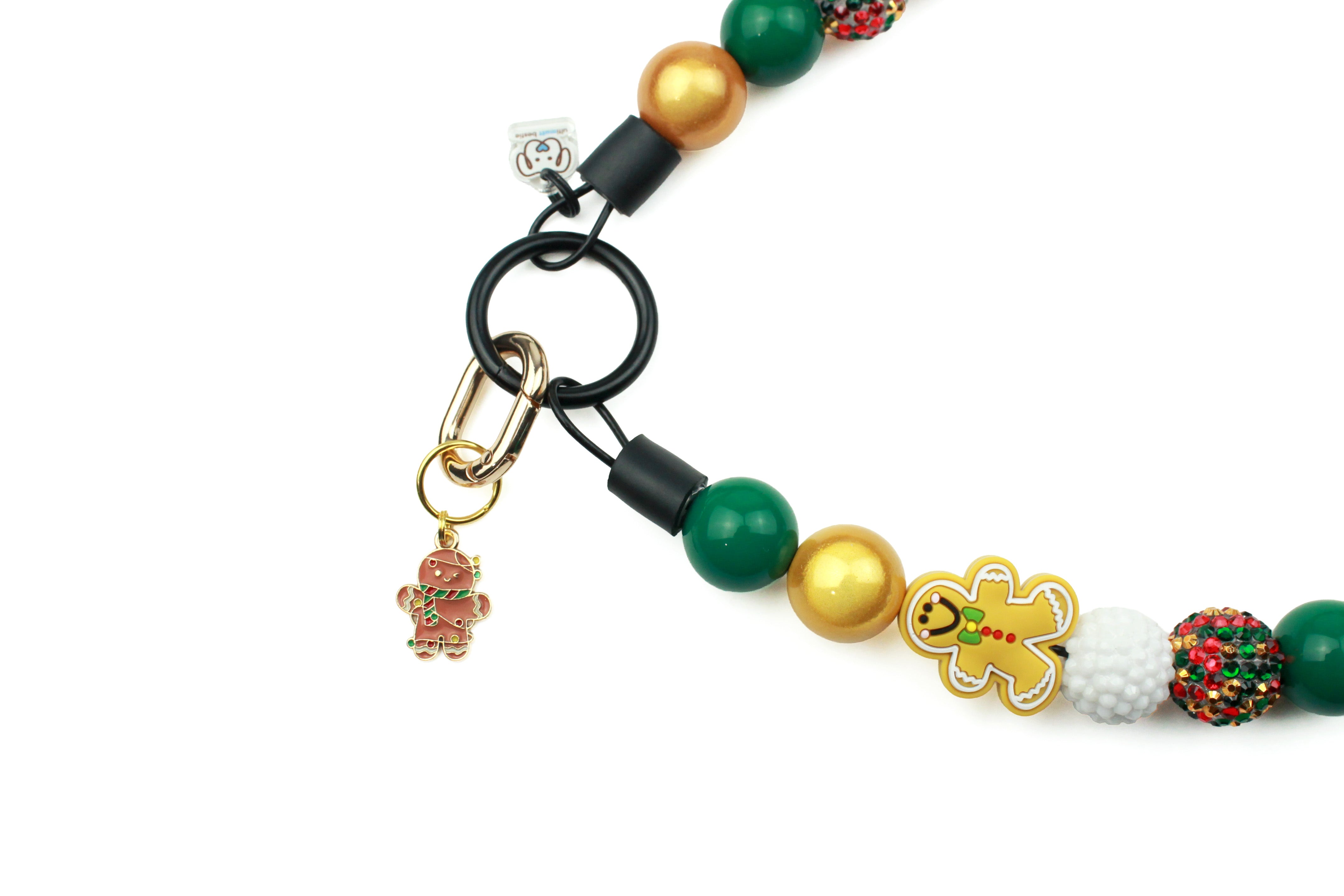 Gingerbread Kisses Bead Dog Collar