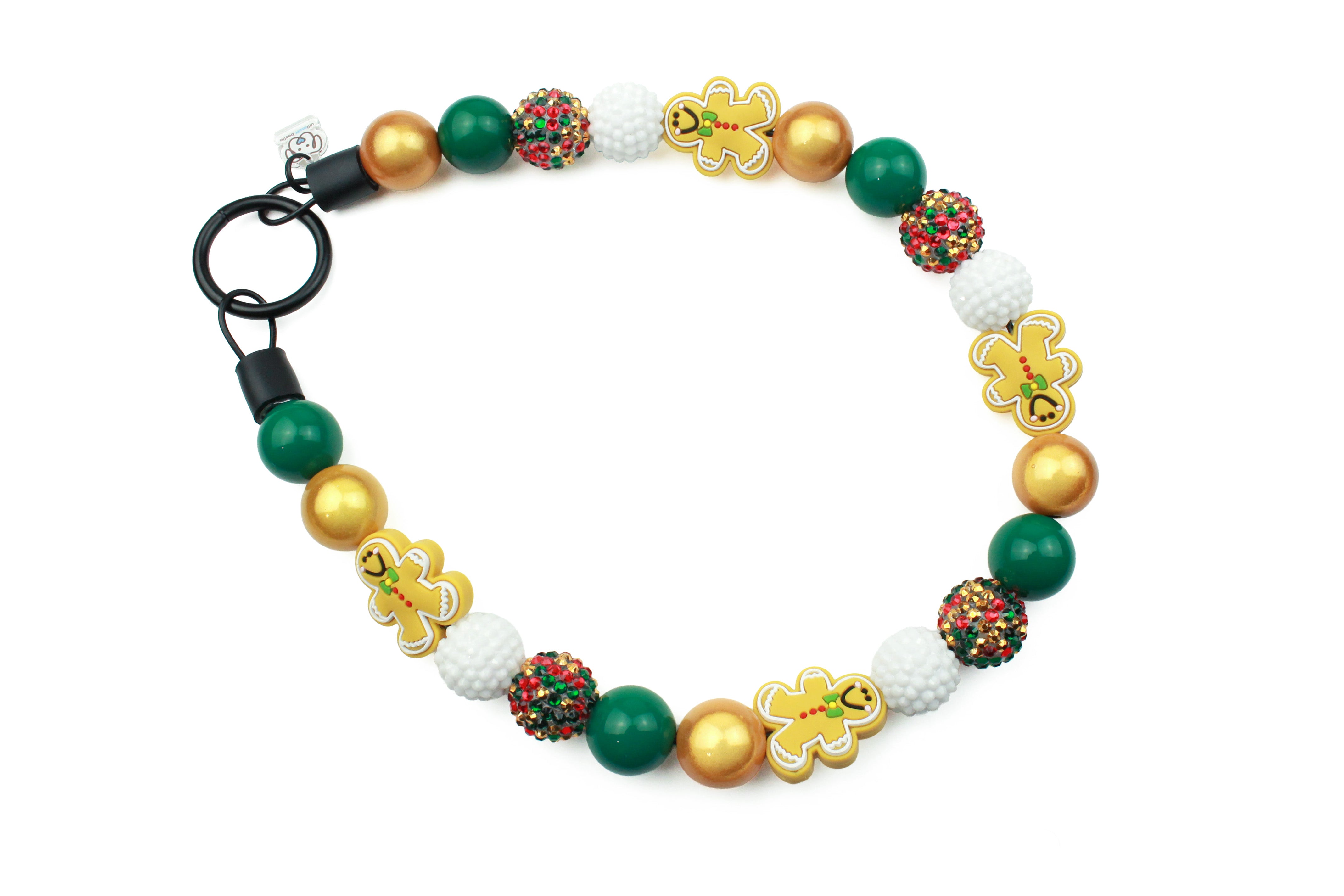 Gingerbread Kisses Bead Dog Collar