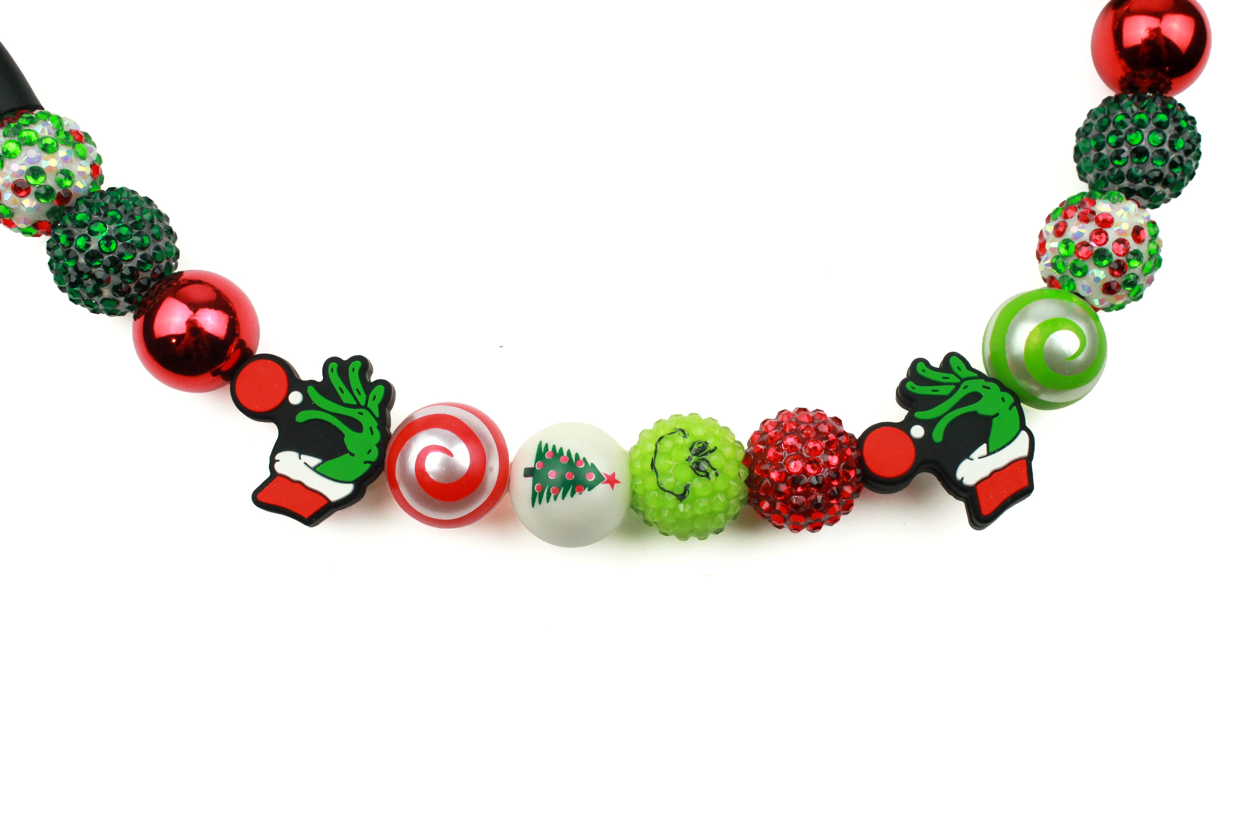 Grinch Please Bead Dog Collar