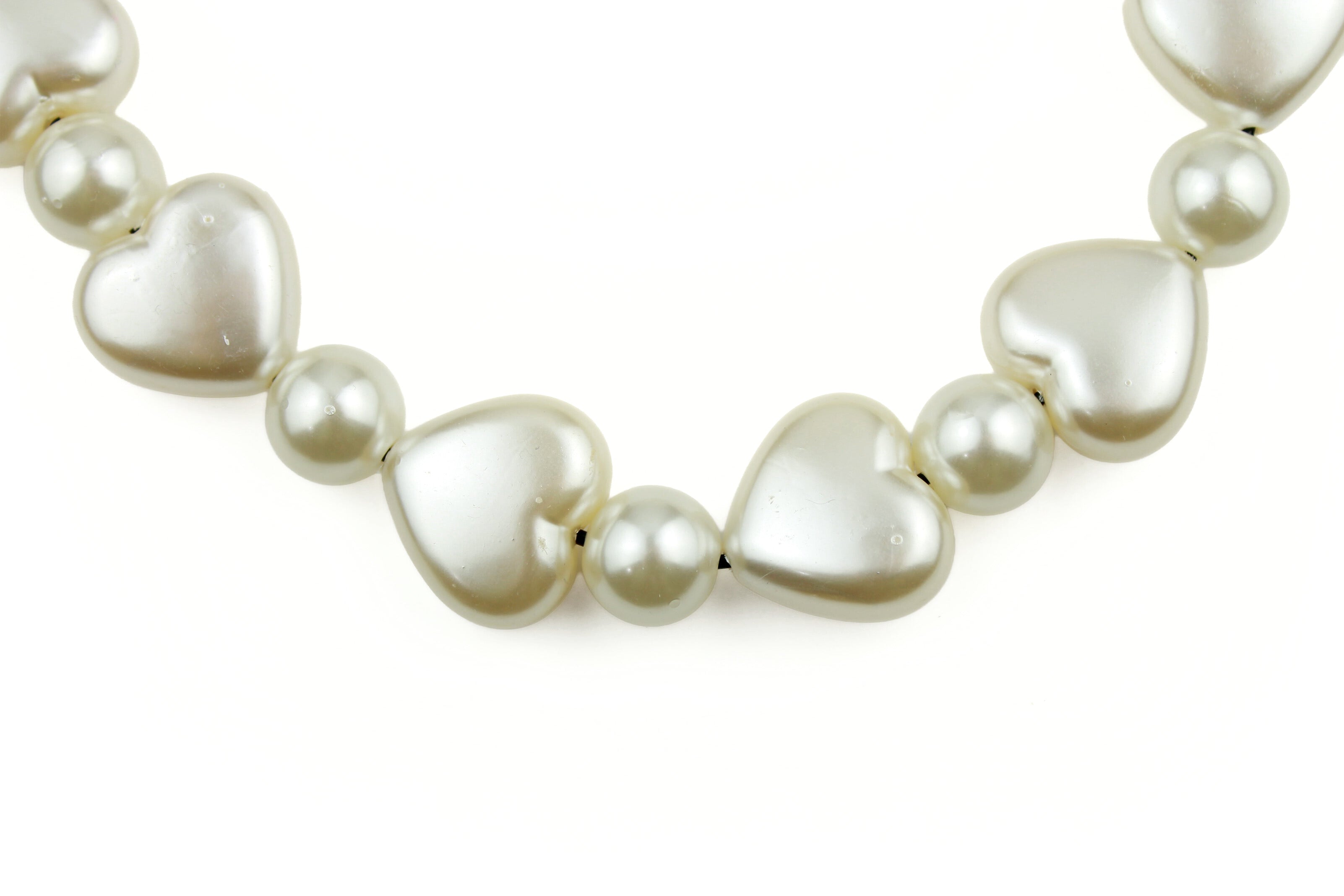 Hearts of Pearl Bead Dog Collar