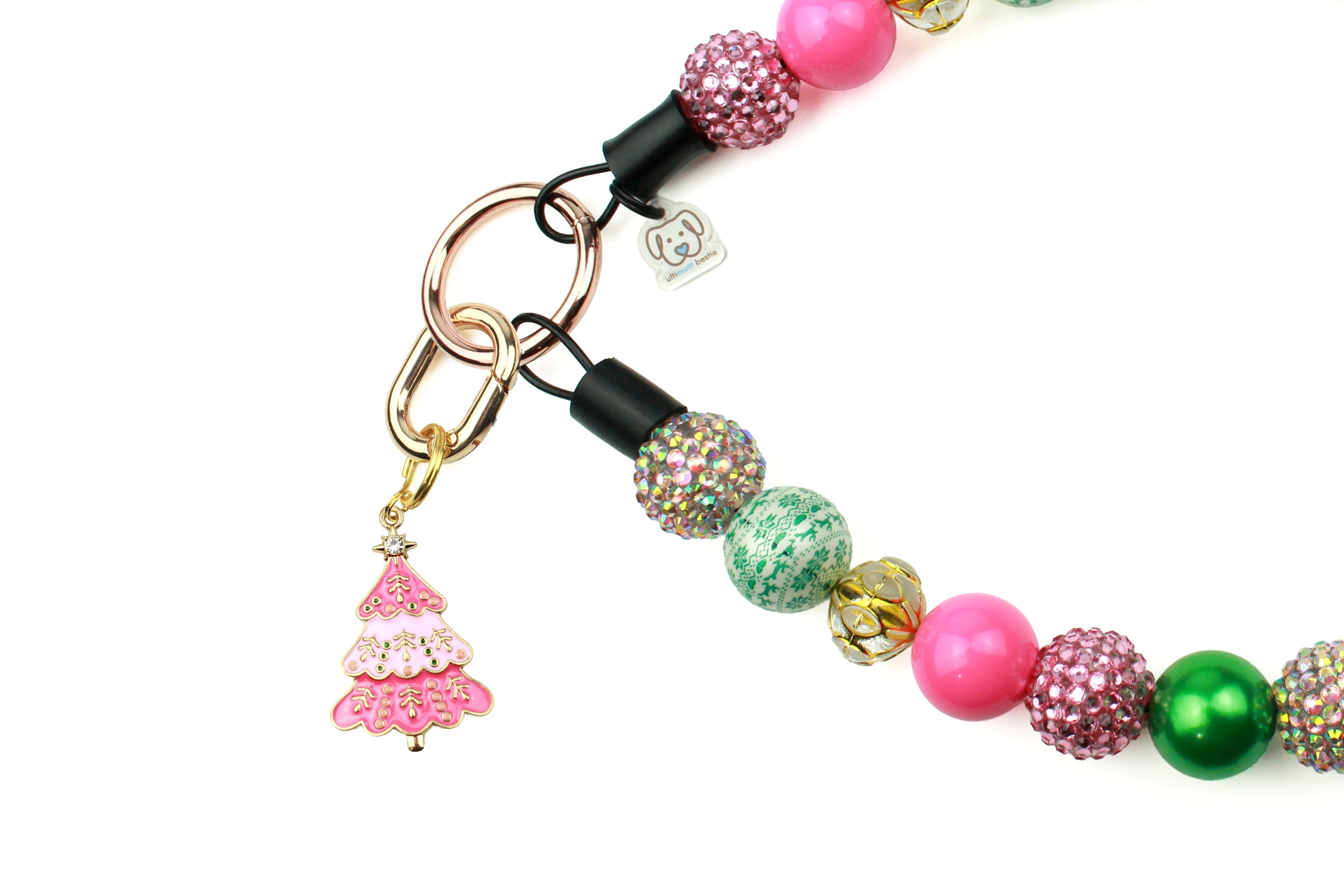 Pink Christmas Tree Collar Charm