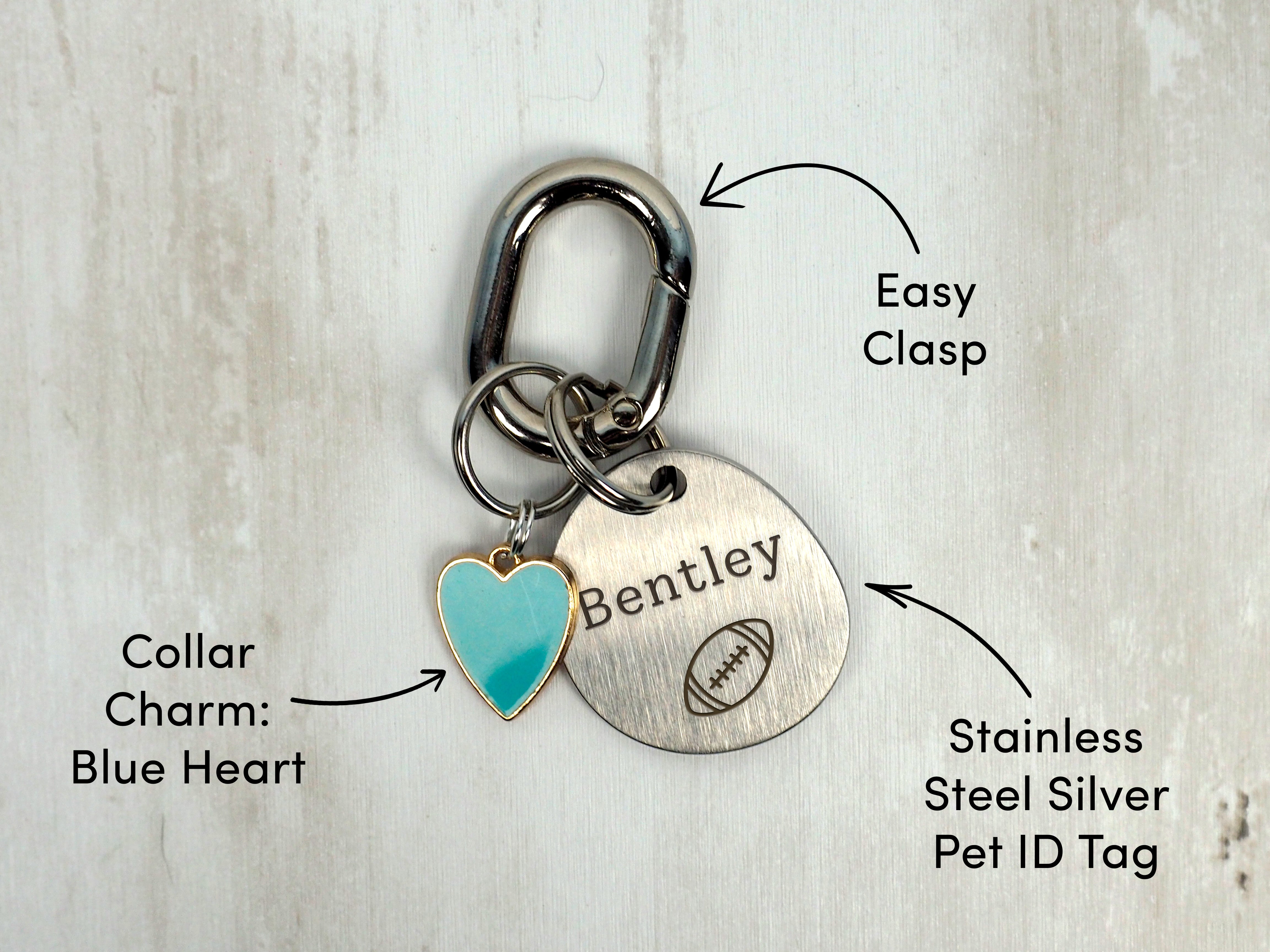 Sports Silver Brushed Stainless Steel ID Tag