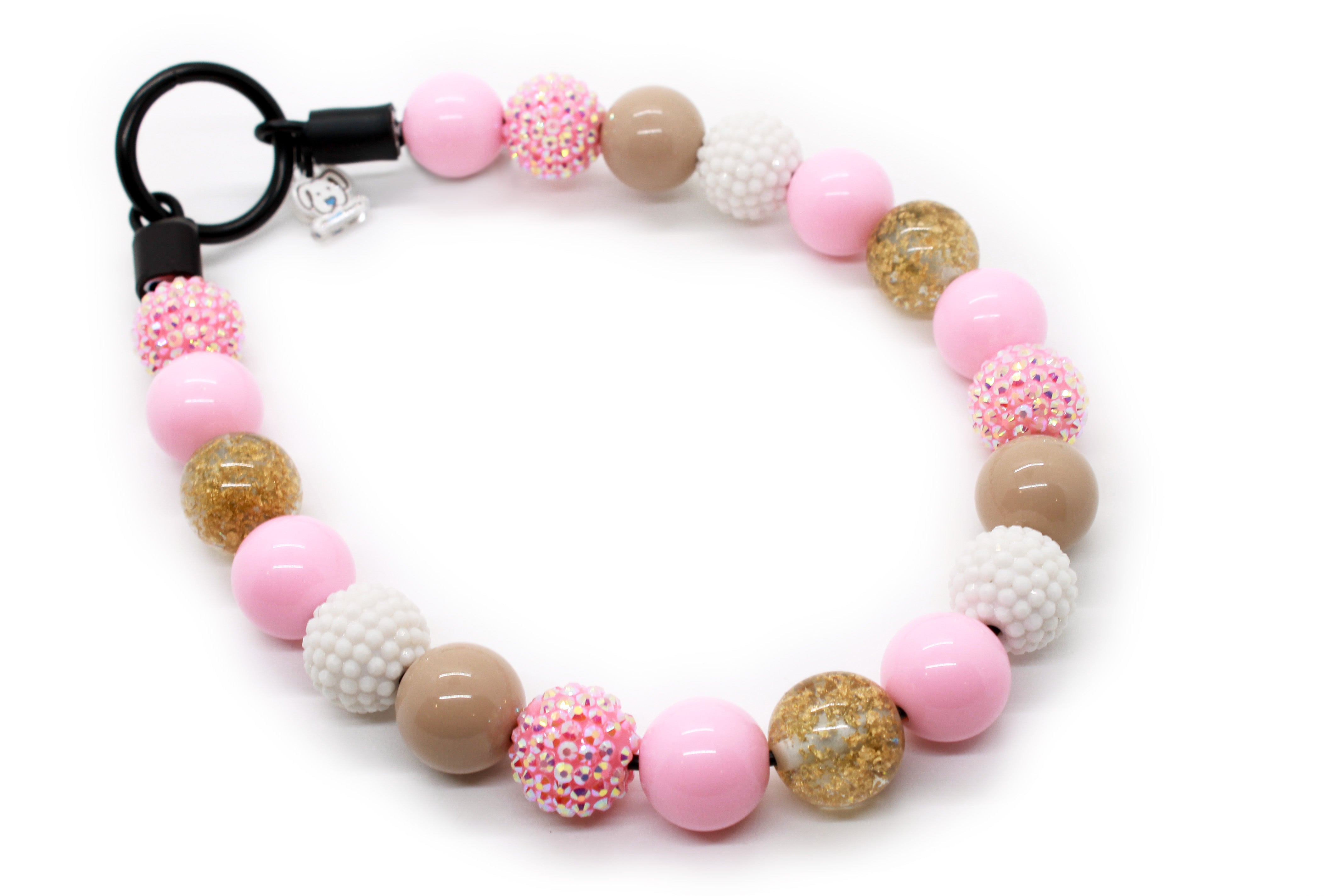 Pink Sand Bead Dog Collar