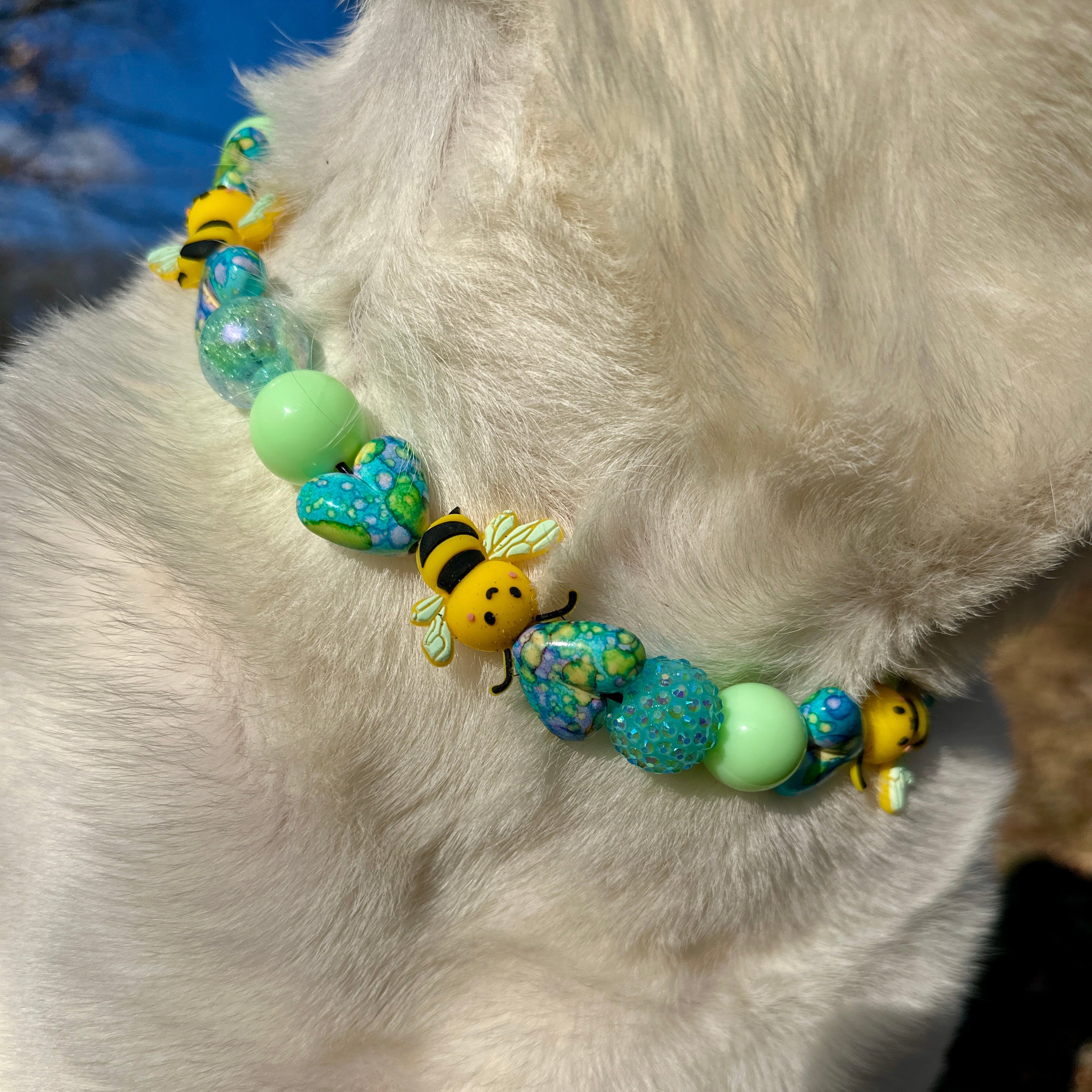 Bee Mine Bead Dog Collar
