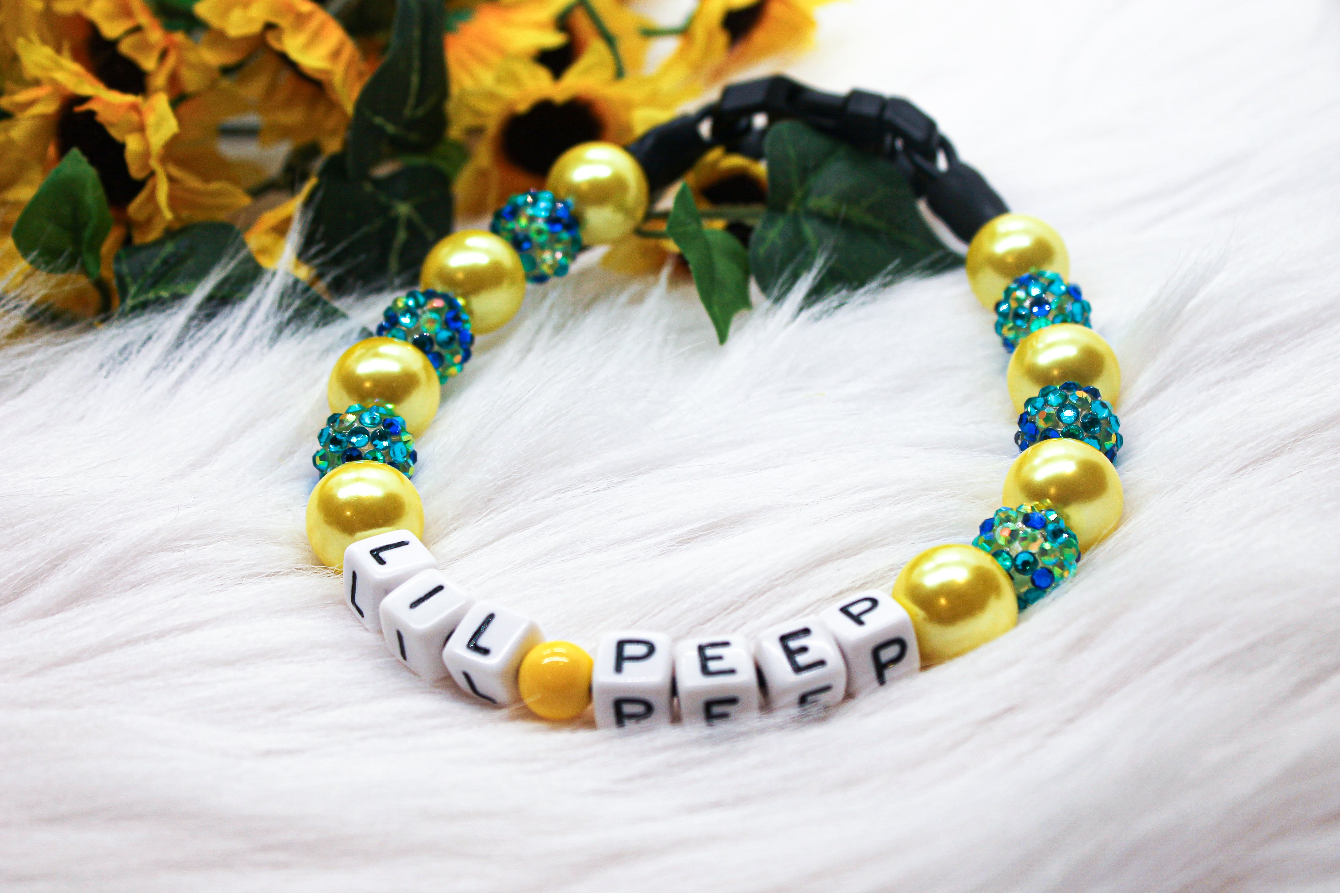 Lil Peep Beaded Dog Collar Collars physical Ultimutt Bestie