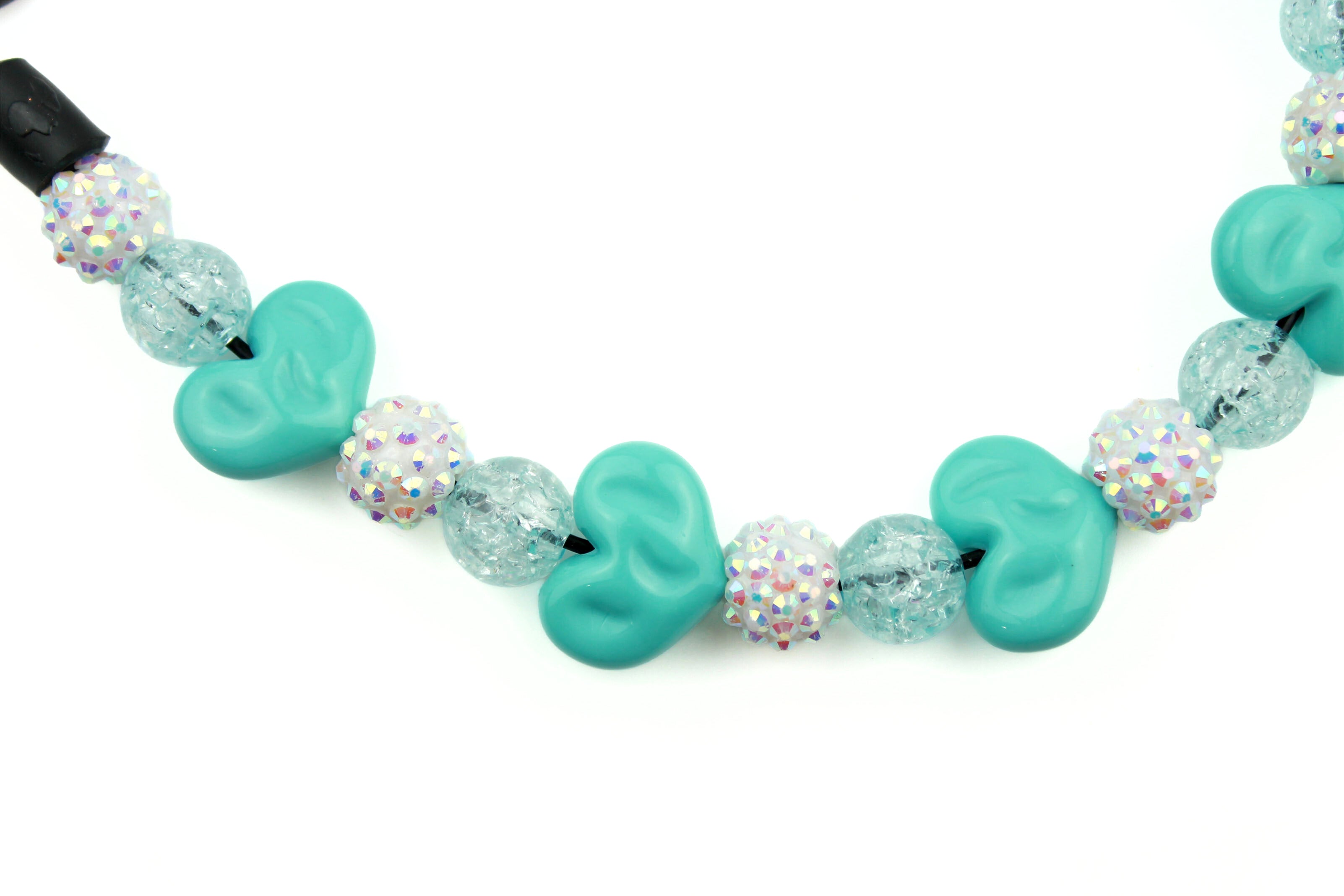 Mini Blue Valentine Dog Bead Collar