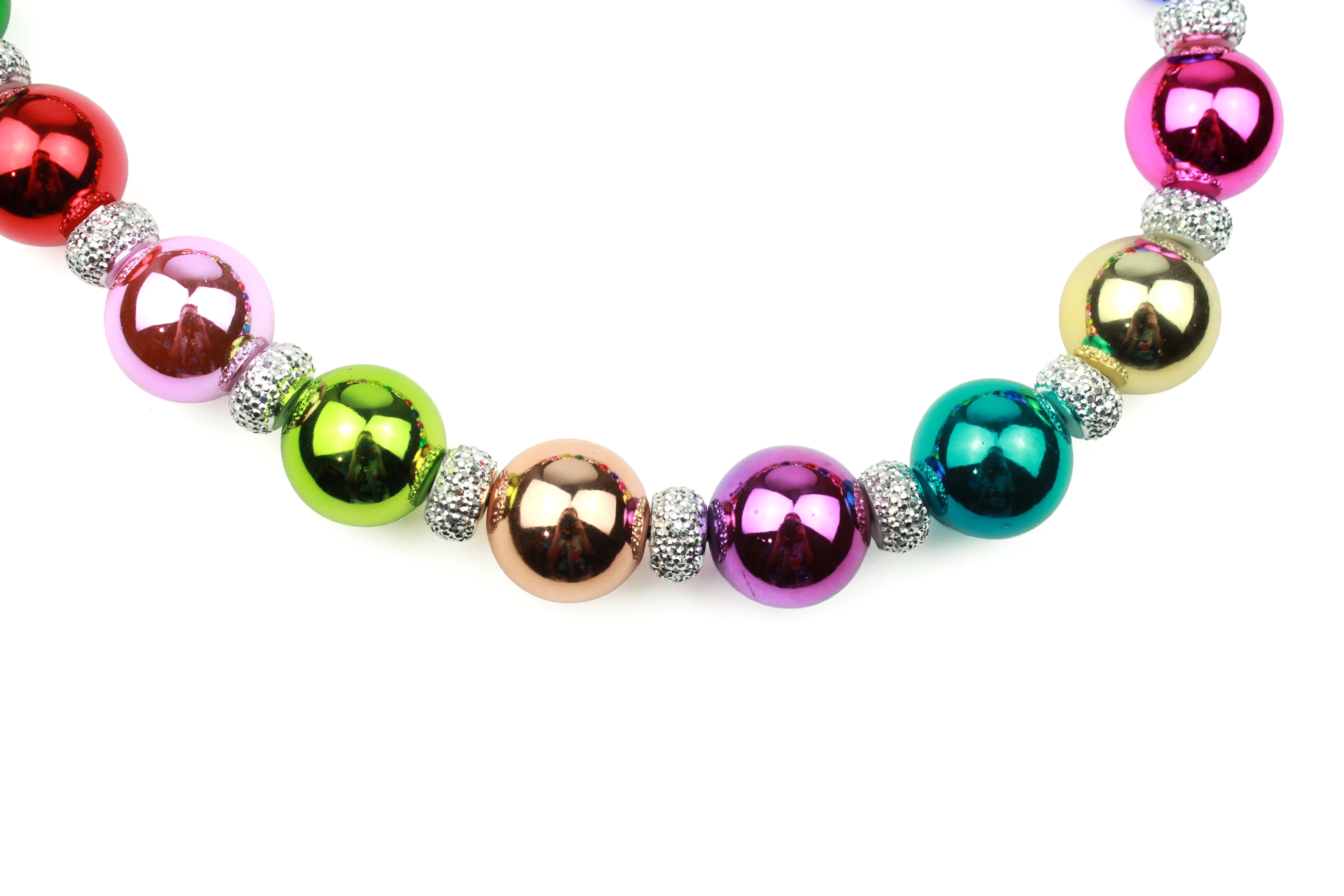 Mirrored Baubles Bead Dog Collar