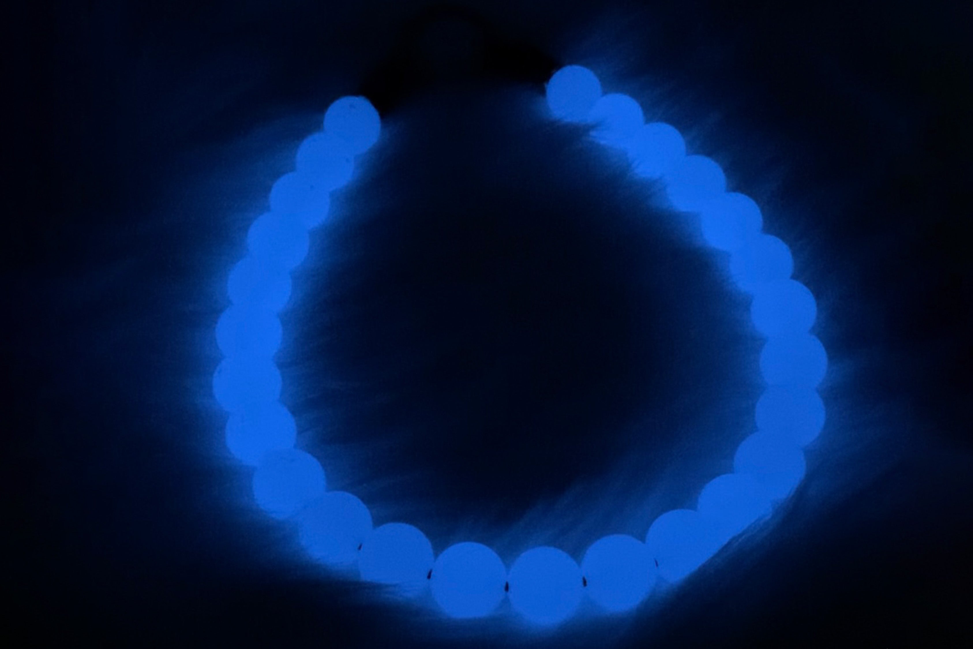 OMGlow in the Dark Large Bead Dog Collar (BLUE ONLY)