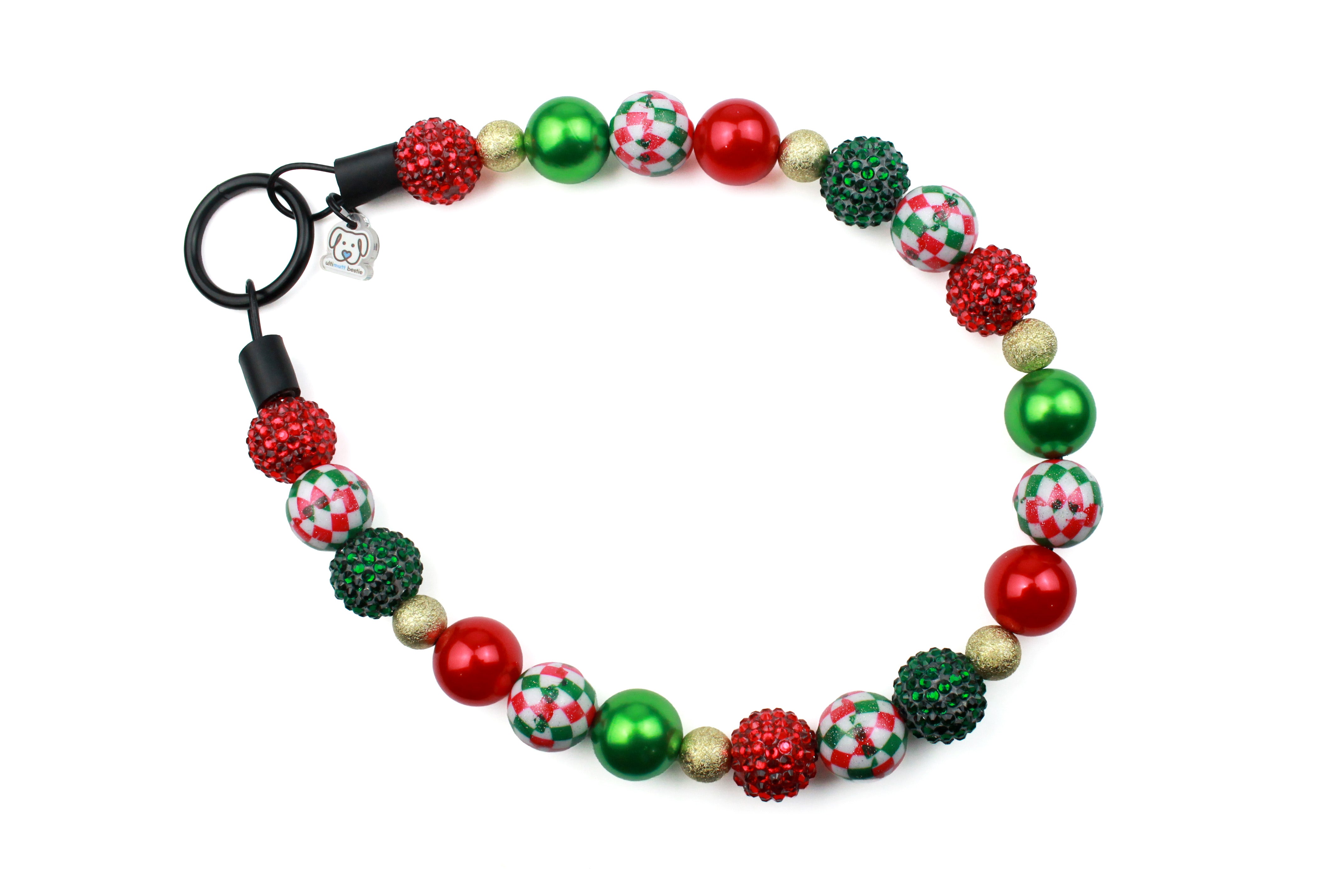 Retro Noel Bead Dog Collar