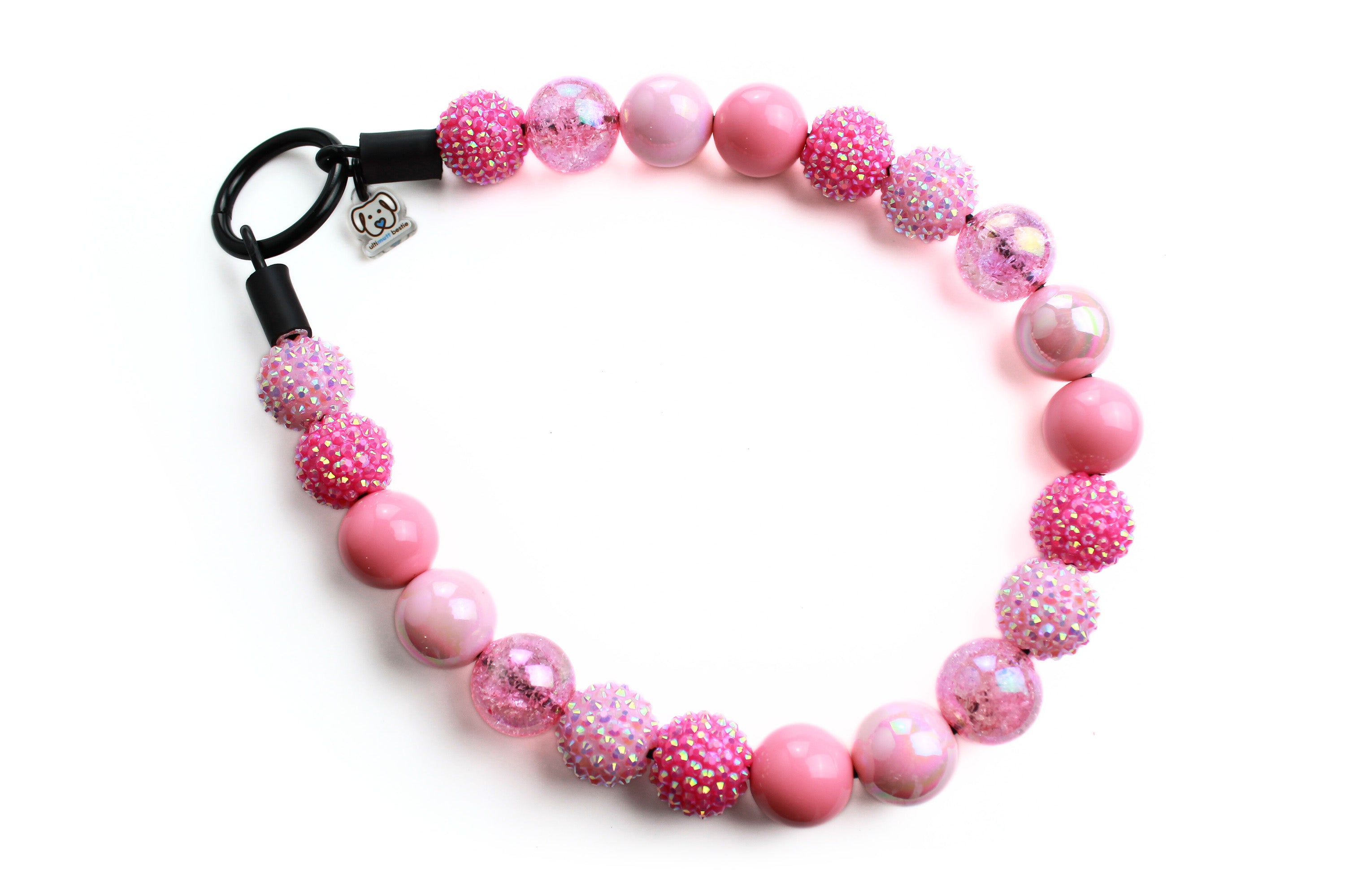 Pink Princess Bead Dog Collar