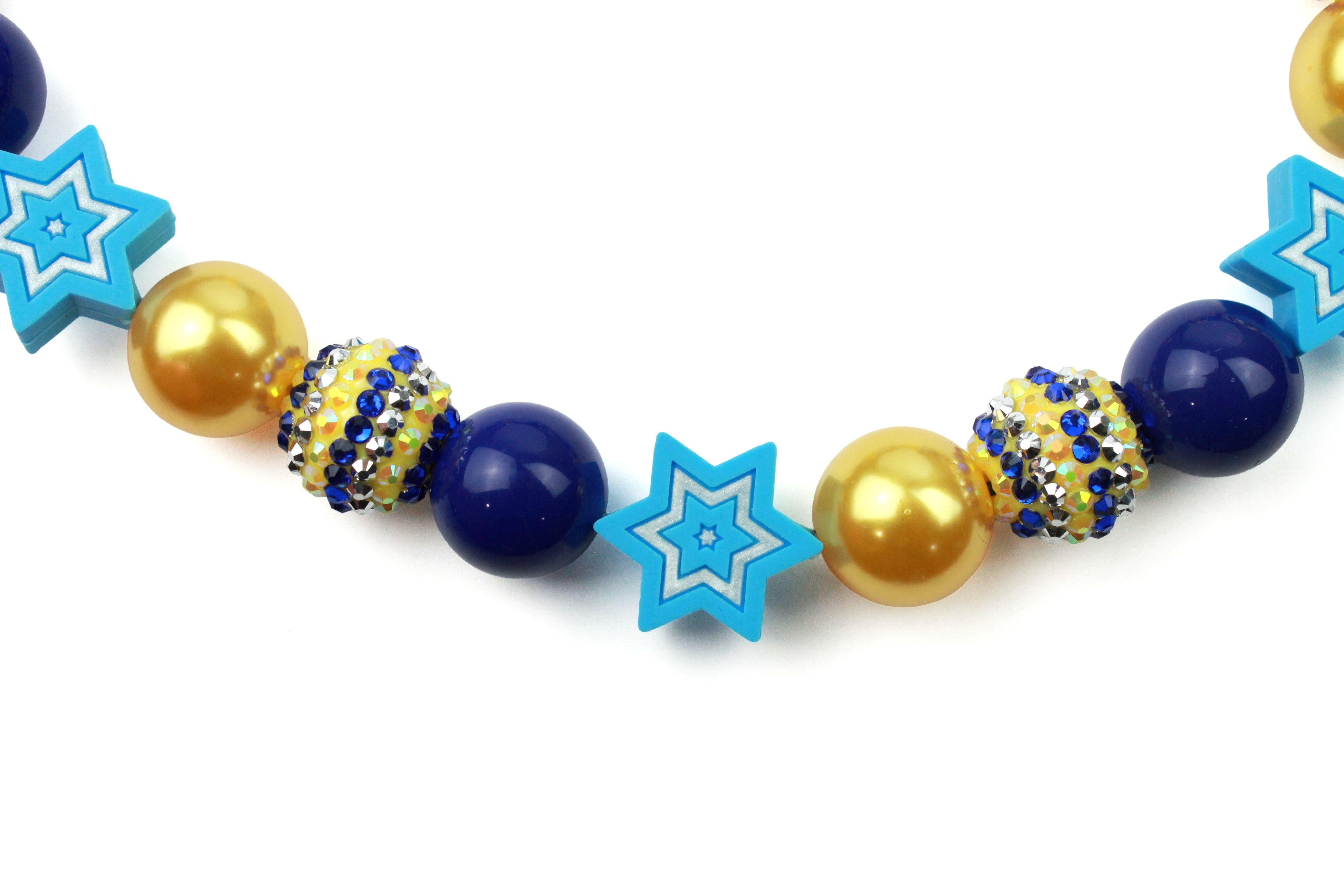 Blue & Bright Bead Dog Collar