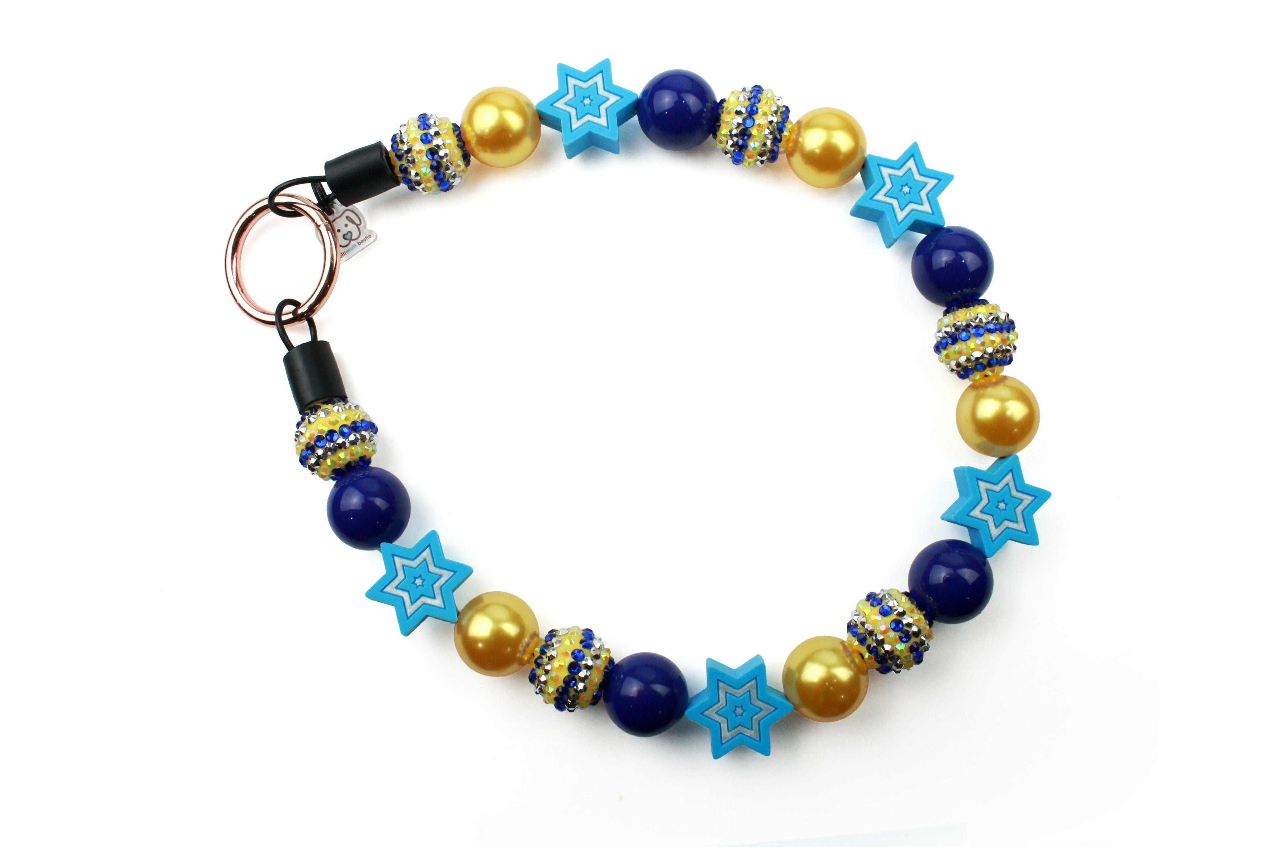 Blue & Bright Bead Dog Collar