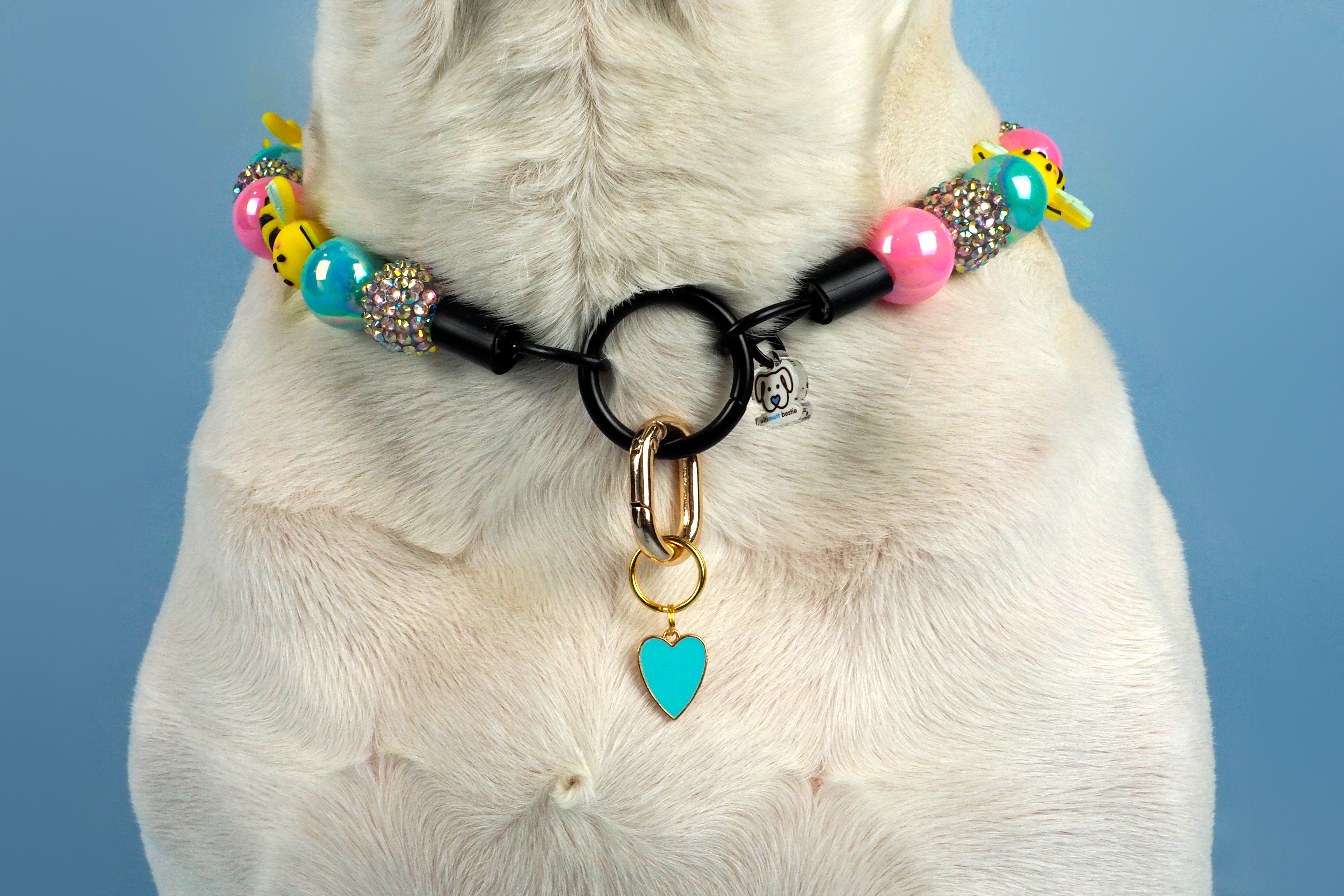 Blue Heart Collar Charm