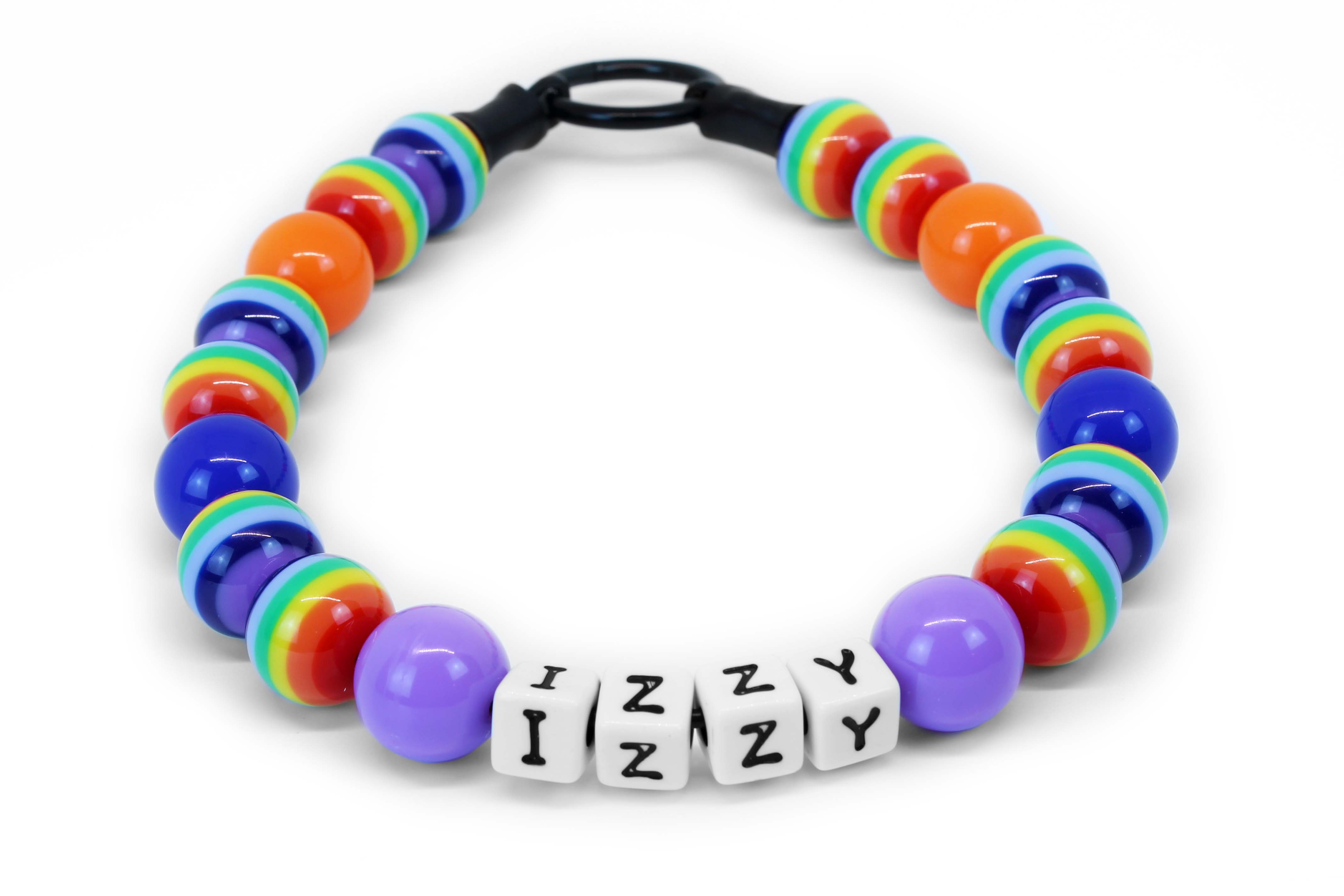 Boho Rainbow Large Bead Dog Collar Collars physical Ultimutt Bestie