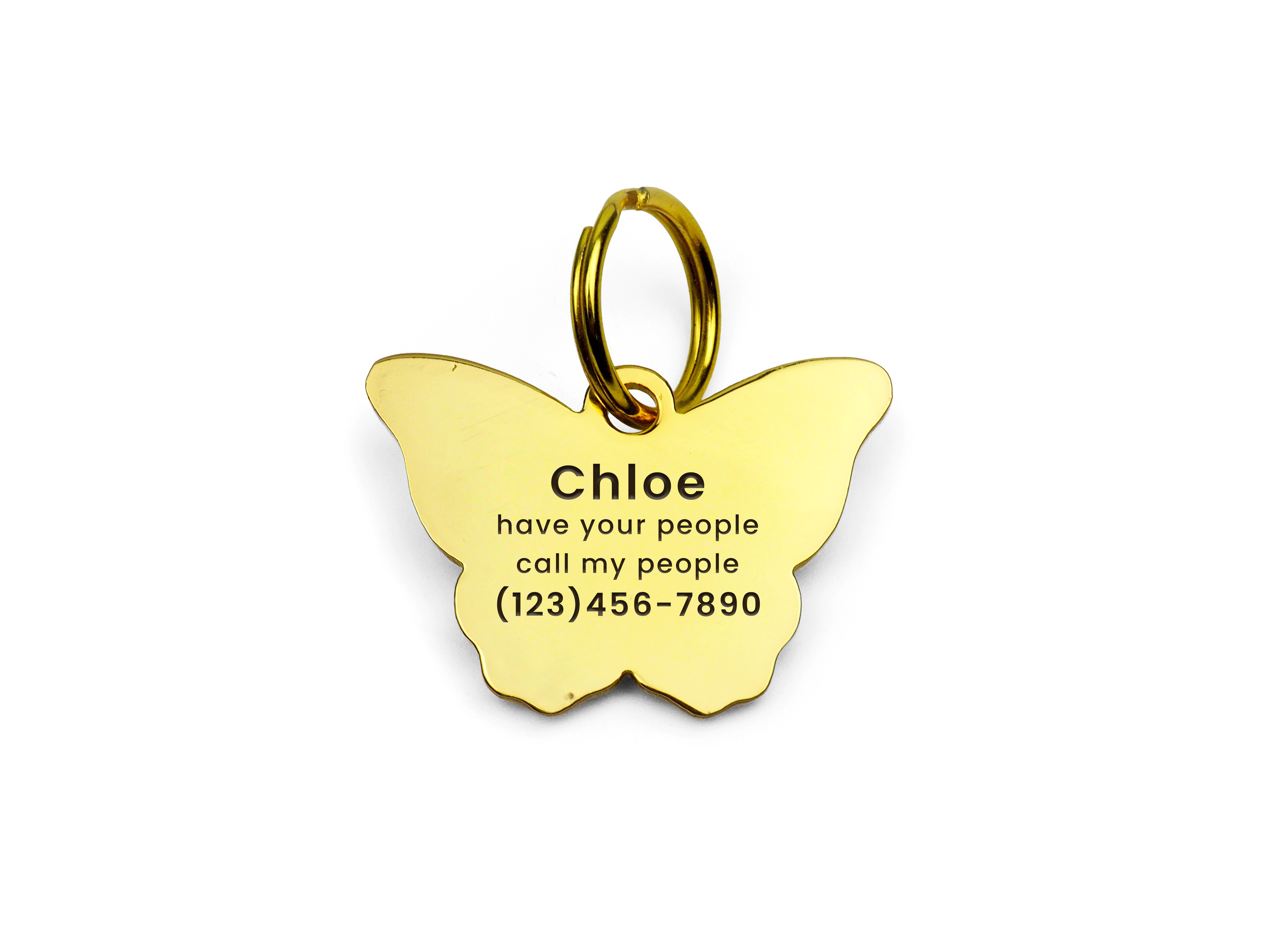 Butterfly Enamel Pet ID Tag