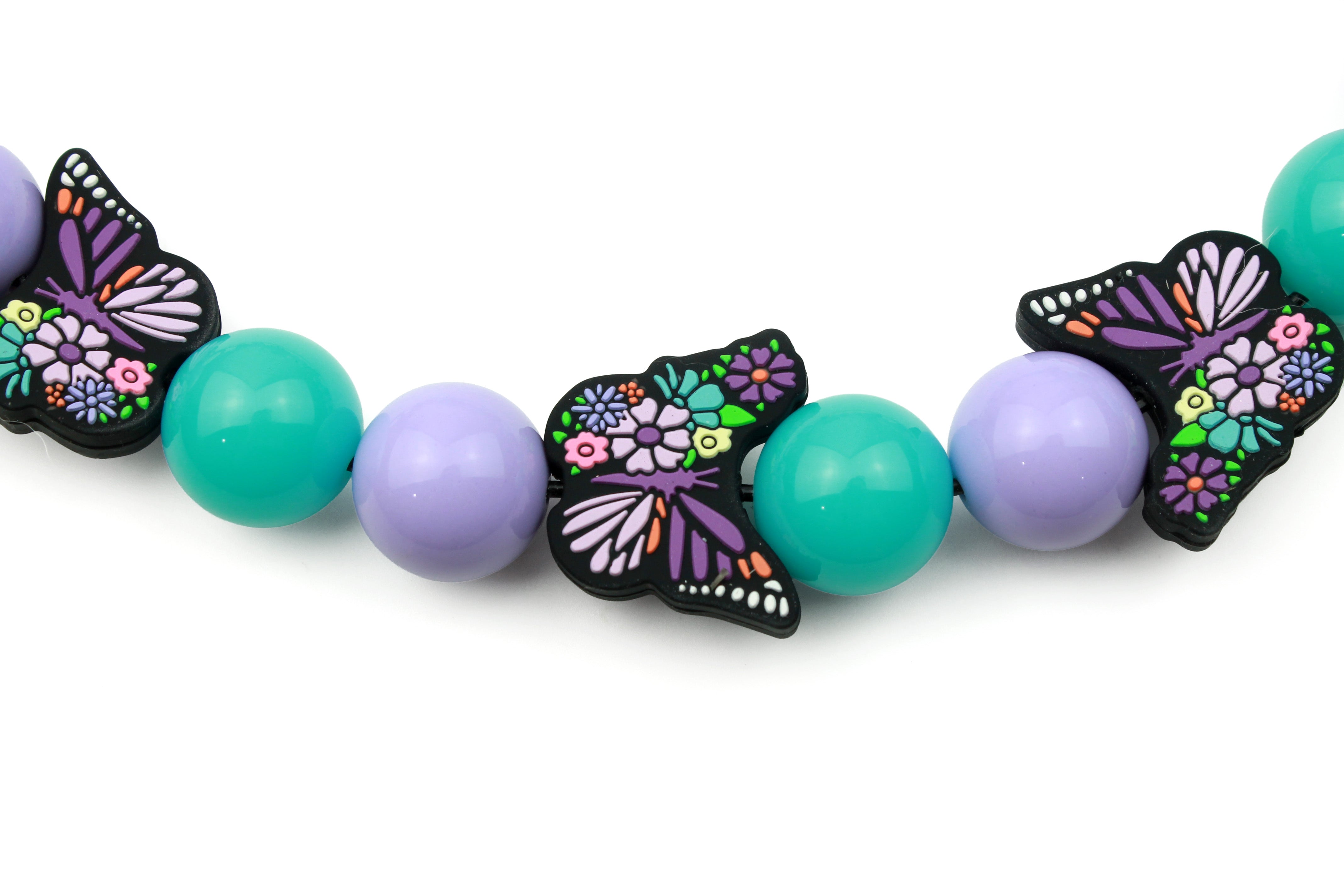 Butterfly Meadow Bead Dog Collar