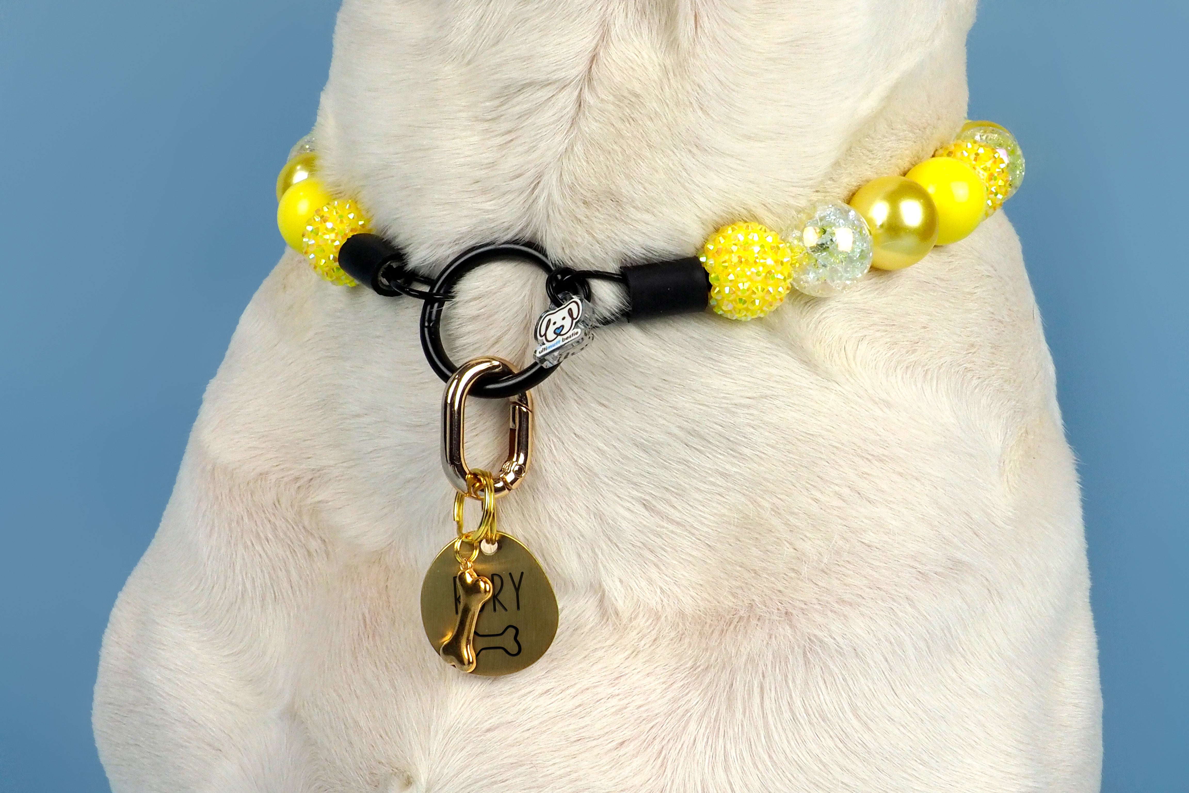 Gold Dog Bone Collar Charm