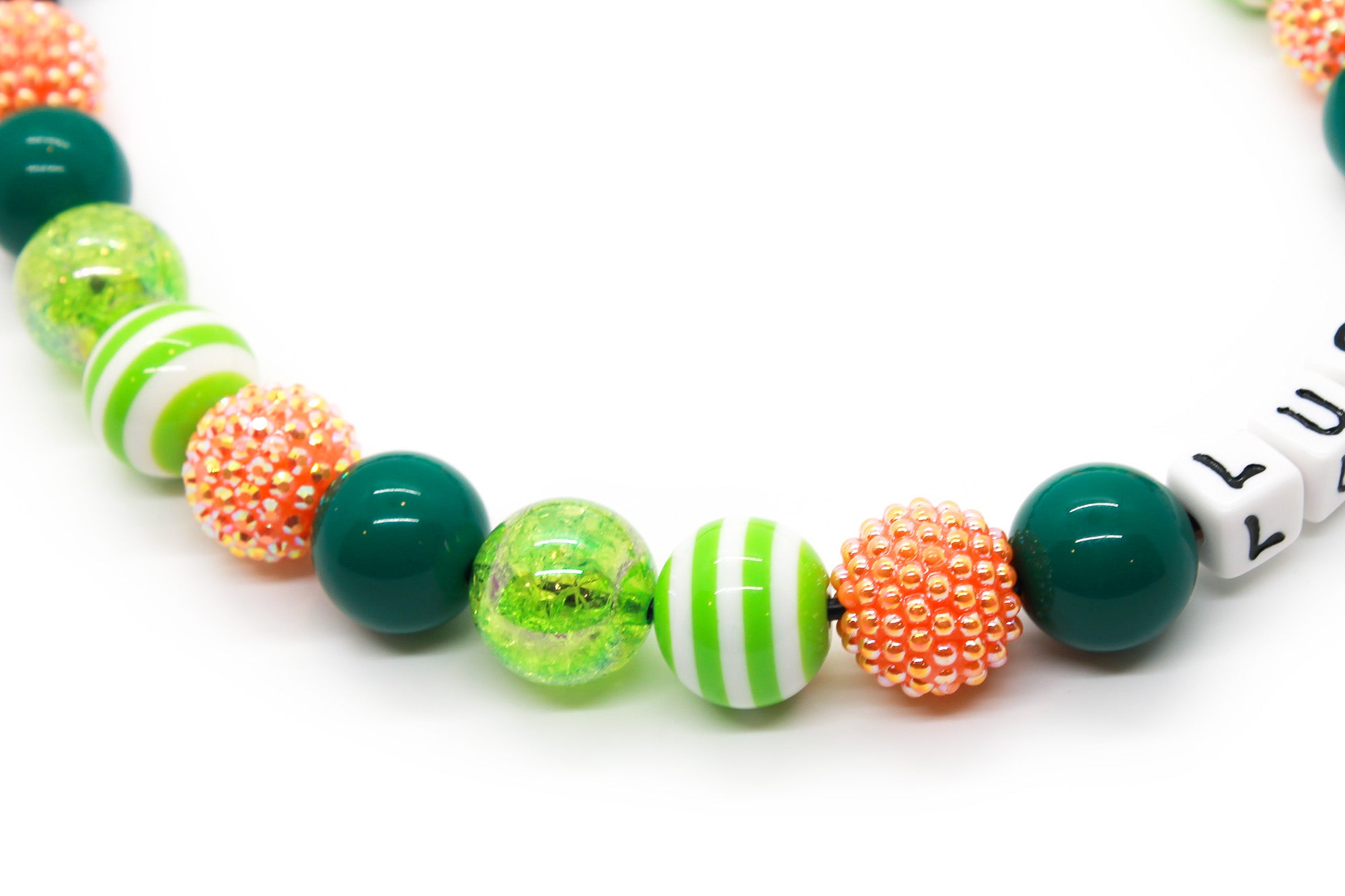 Leprechaun Glam Beaded Dog Collar