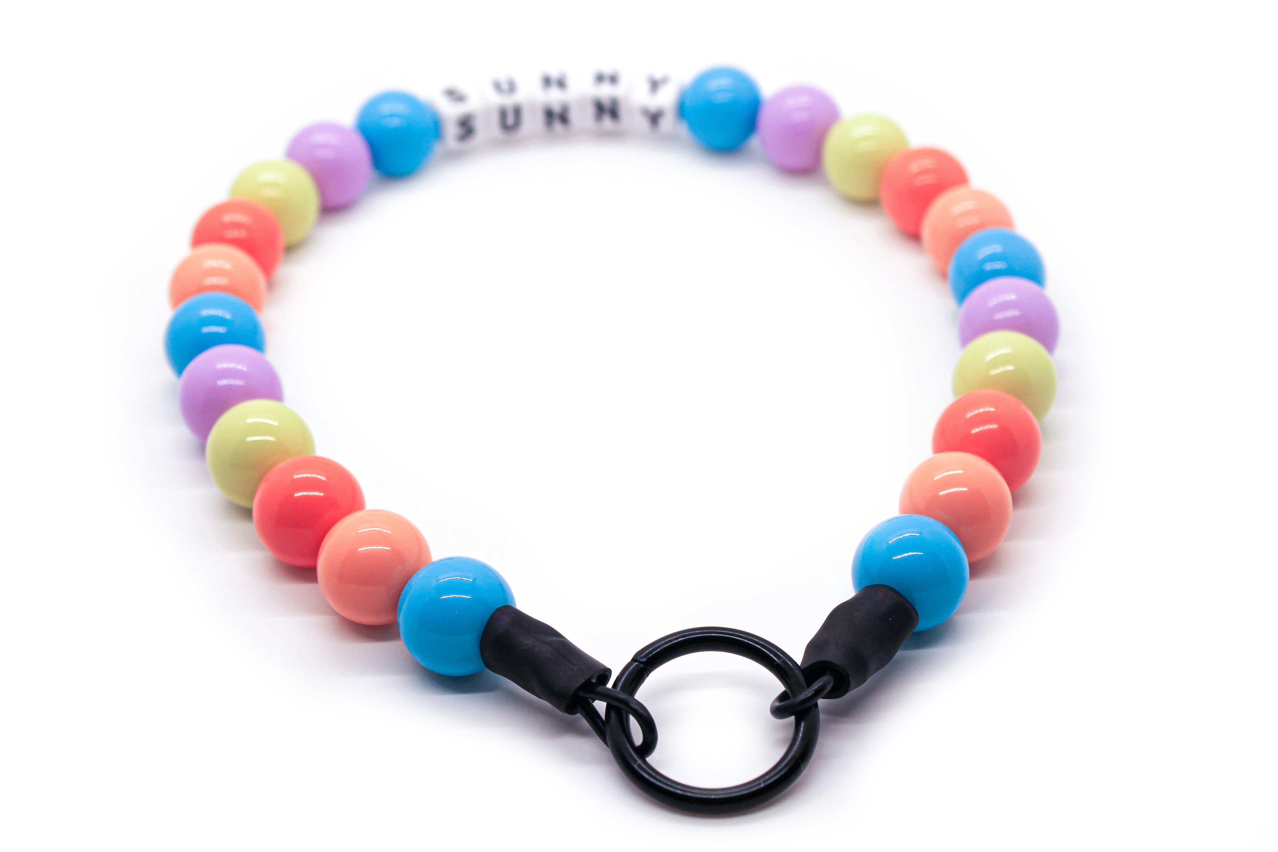 Pastel Ombre Large Bead Dog Collar