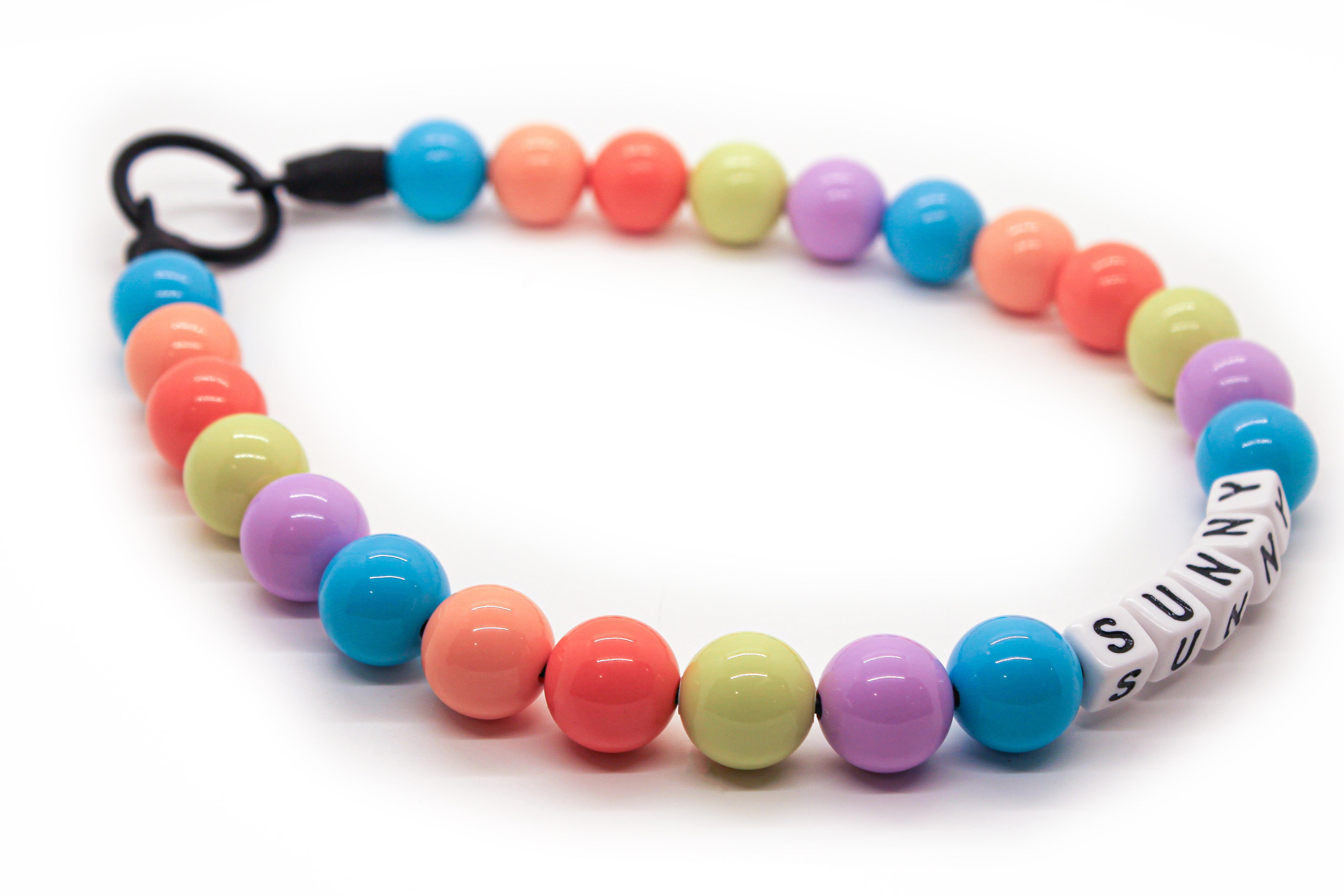 Pastel Ombre Large Bead Dog Collar